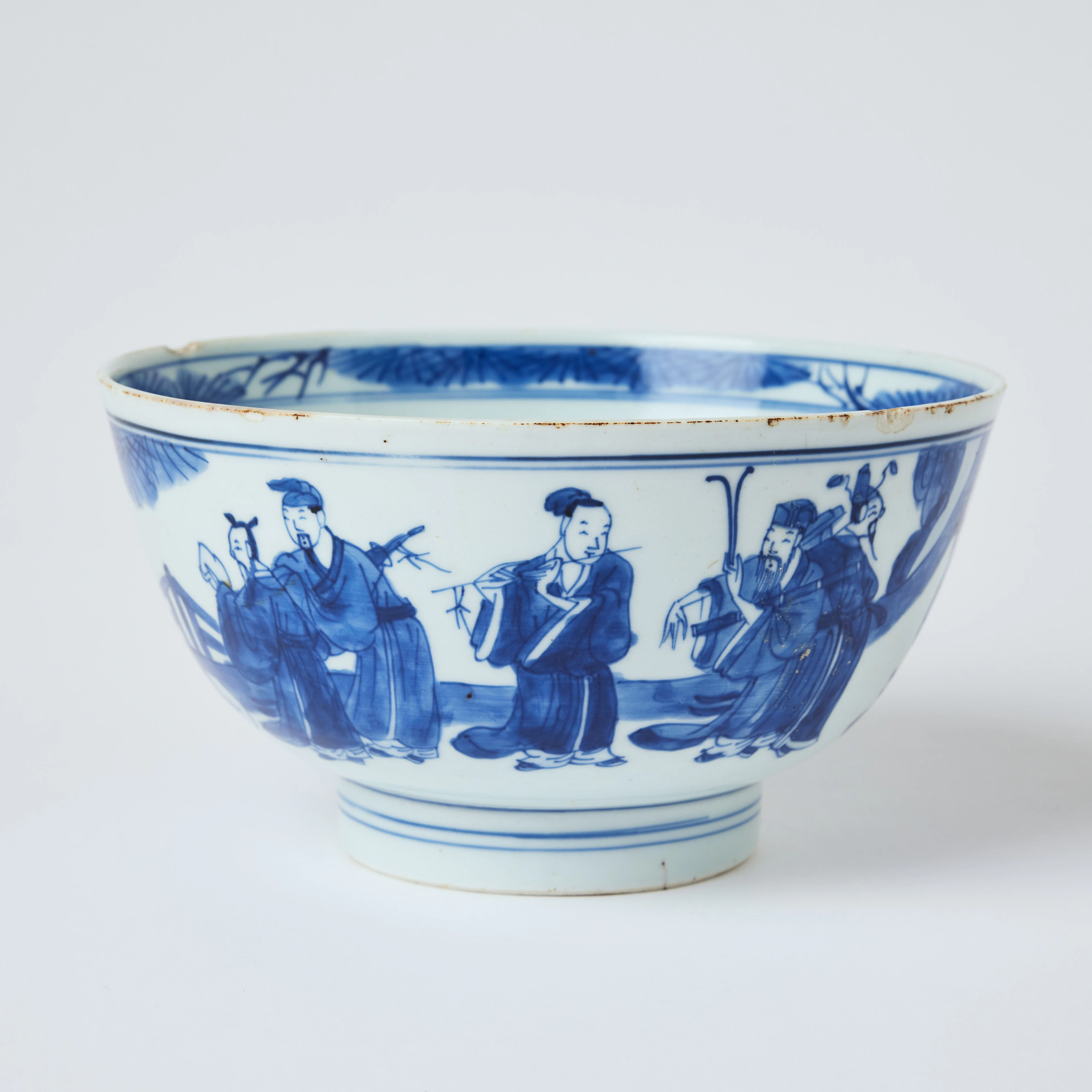 A Chinese Blue and White Porcelain 'Immortals' Bowl.