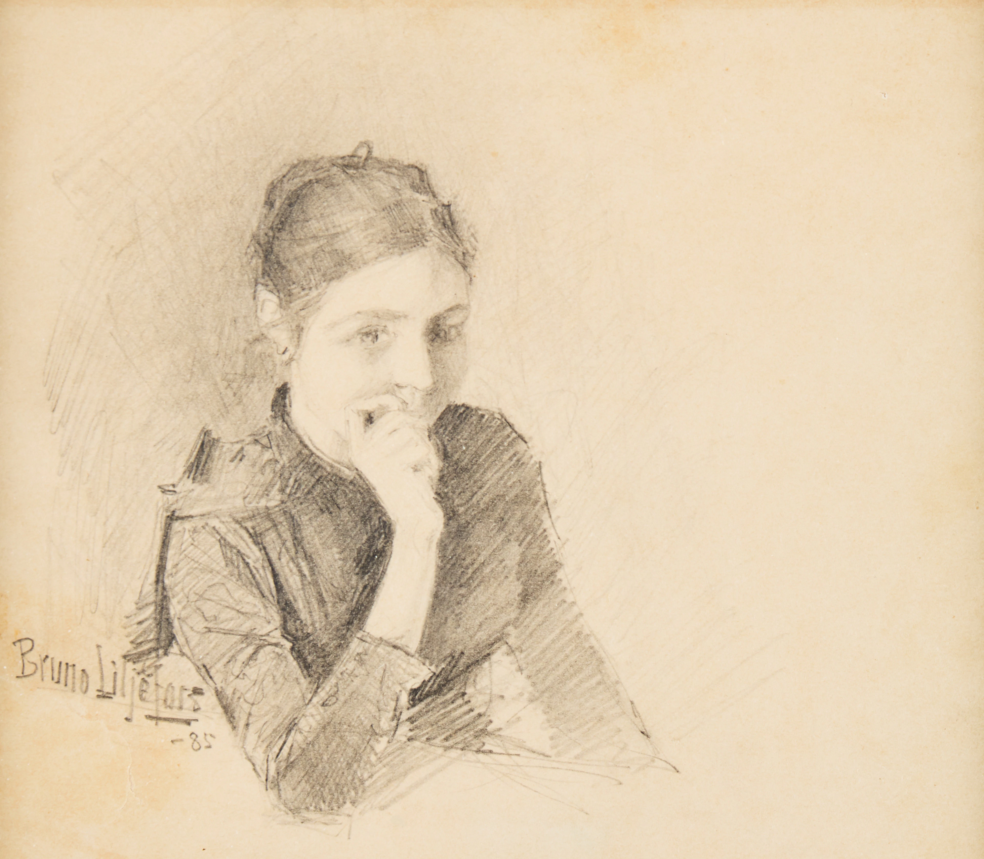 BRUNO LILJEFORS. Porträtt av Anna Olivia Olofsson (1864-1947), gift Liljefors.