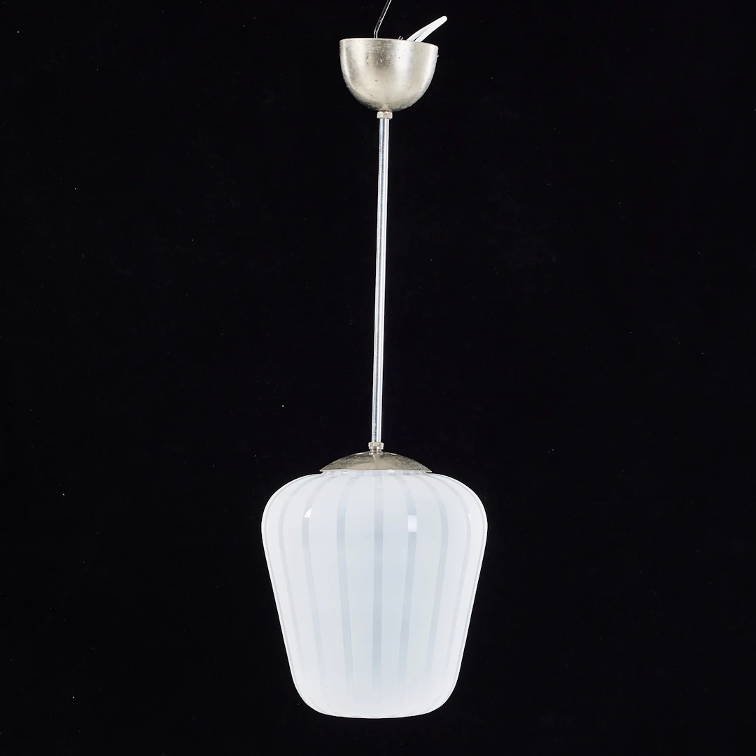 TAKLAMPA, Swedish Modern, kupa i frostad glasmassa, 1930/40-tal.