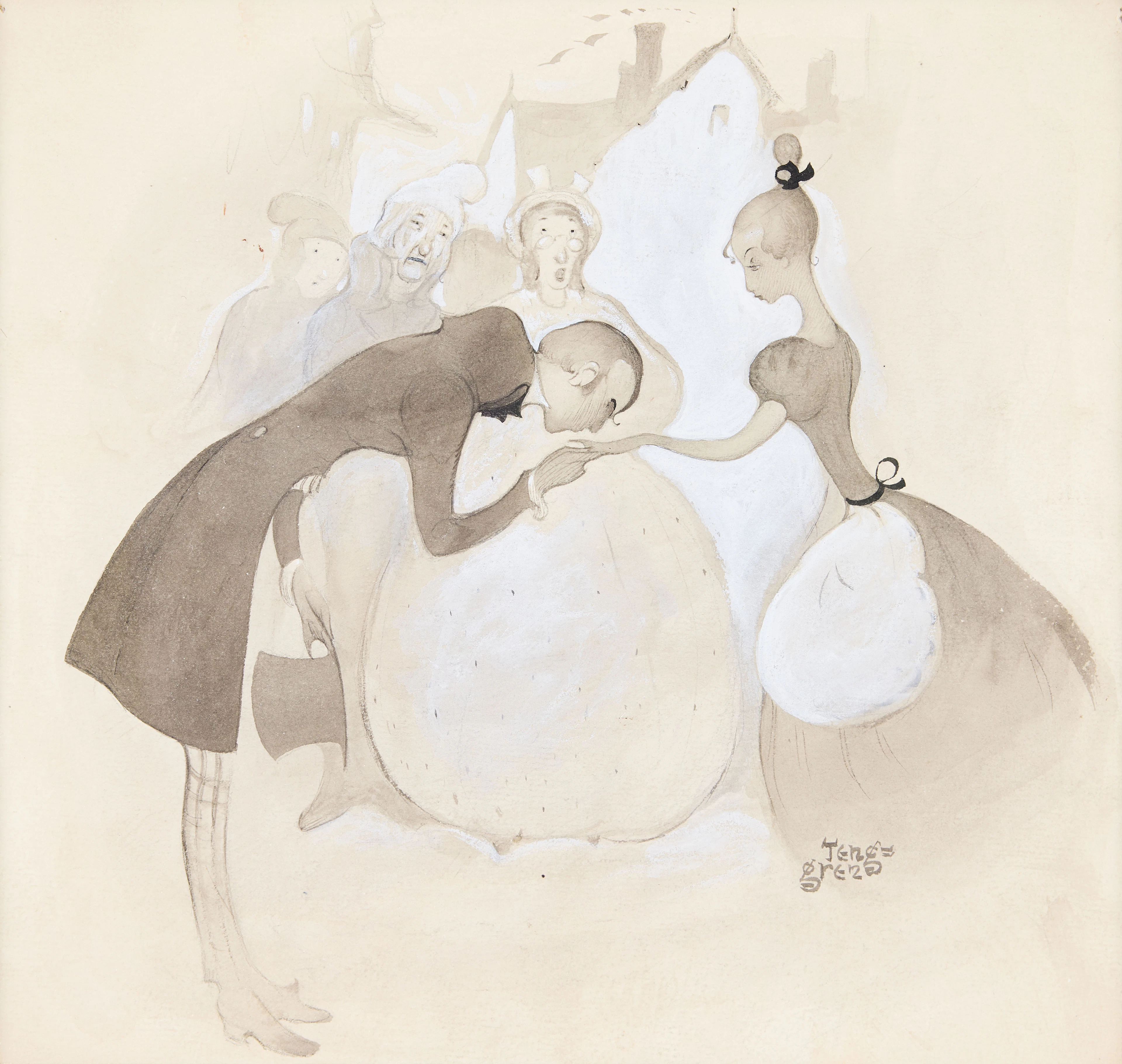 GUSTAF TENGGREN. "Uppvaktningen".