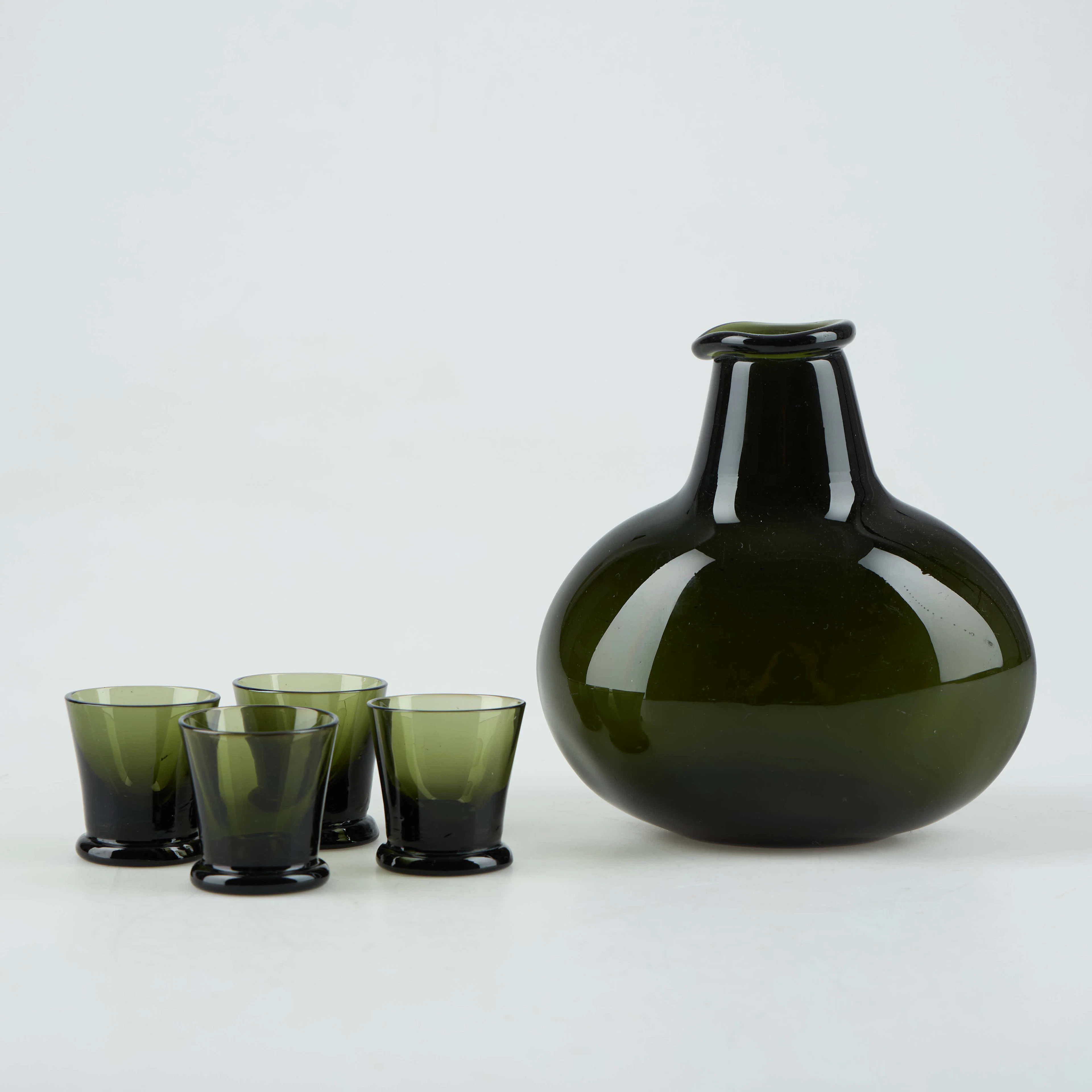 KAJ FRANCK. Karaff och fyra glas, "Tupa", formgiven 1948, Iittala .