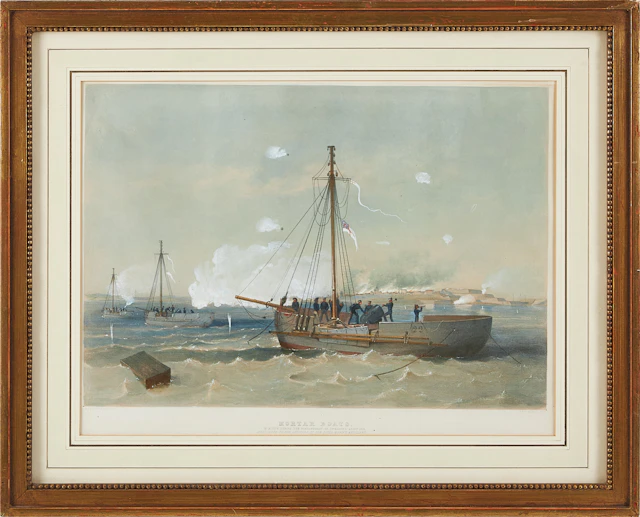 LITOGRAFIER, 2 st, 1800-tal, England, "Fort Nottich, Bomarsund August