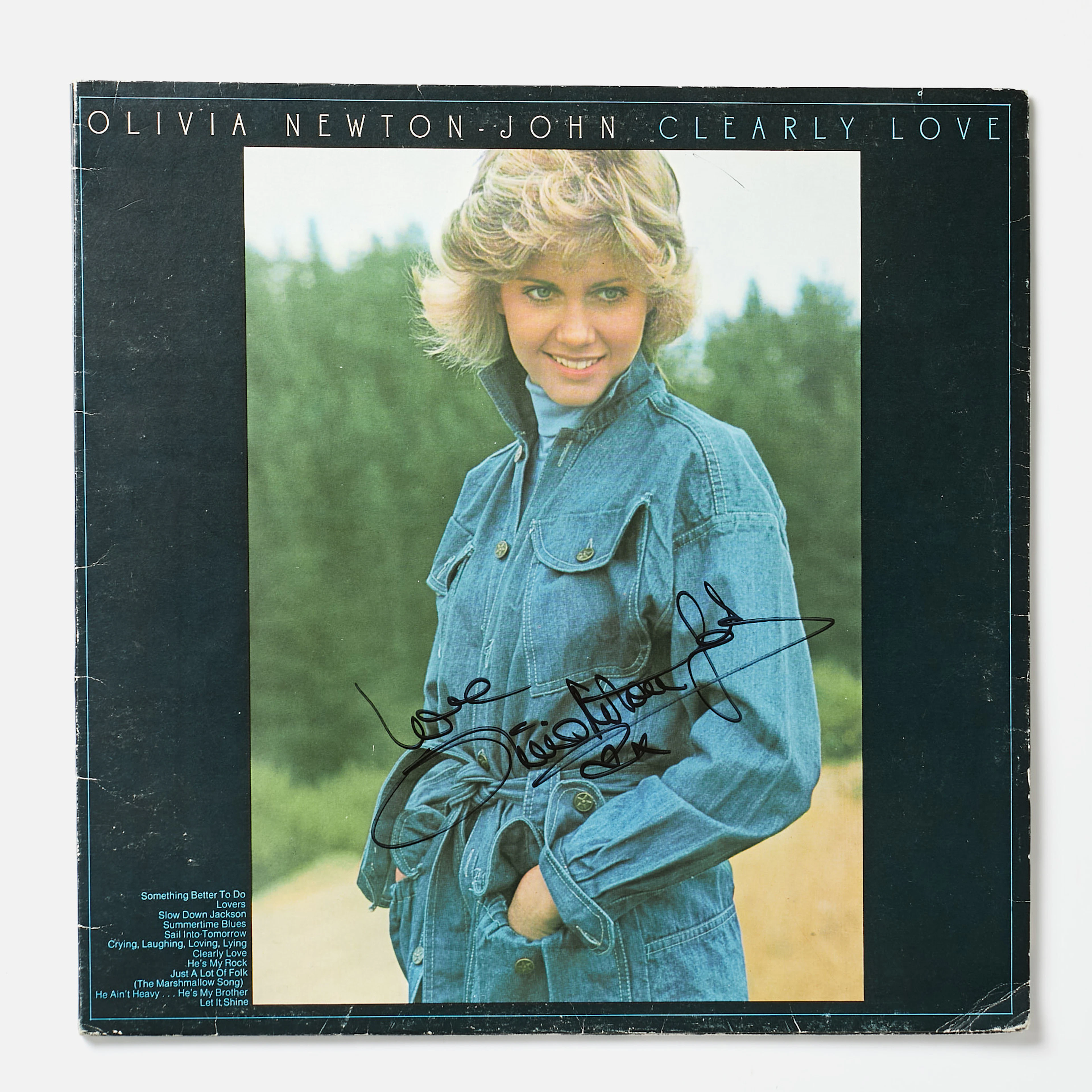 OLIVIA NEWTON-JOHN, signerad skiva, LPn "Clearly Love", signerad av
