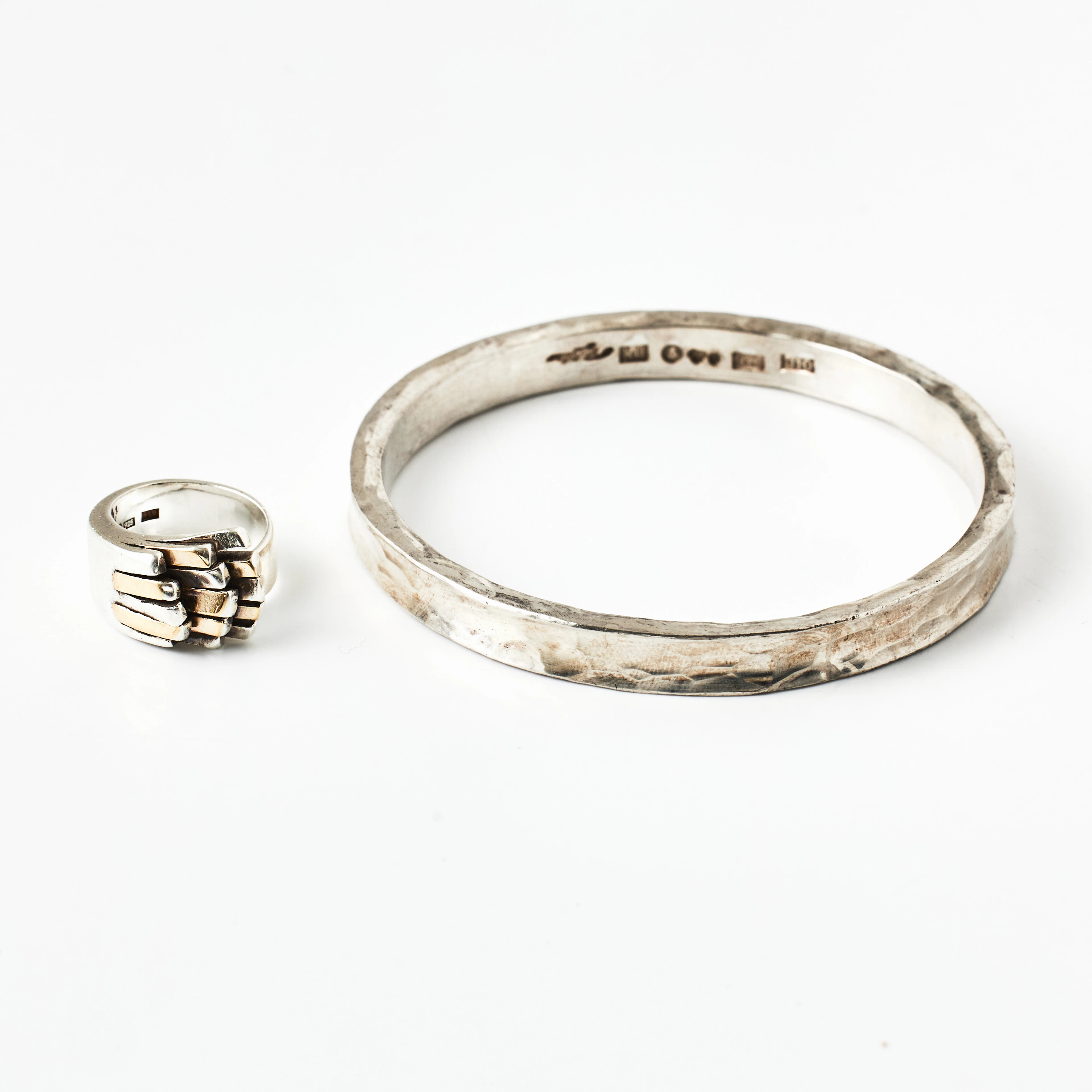 REY URBAN. Armring, ring, sterlingsilver, Stockholm 1978 resp 1980.