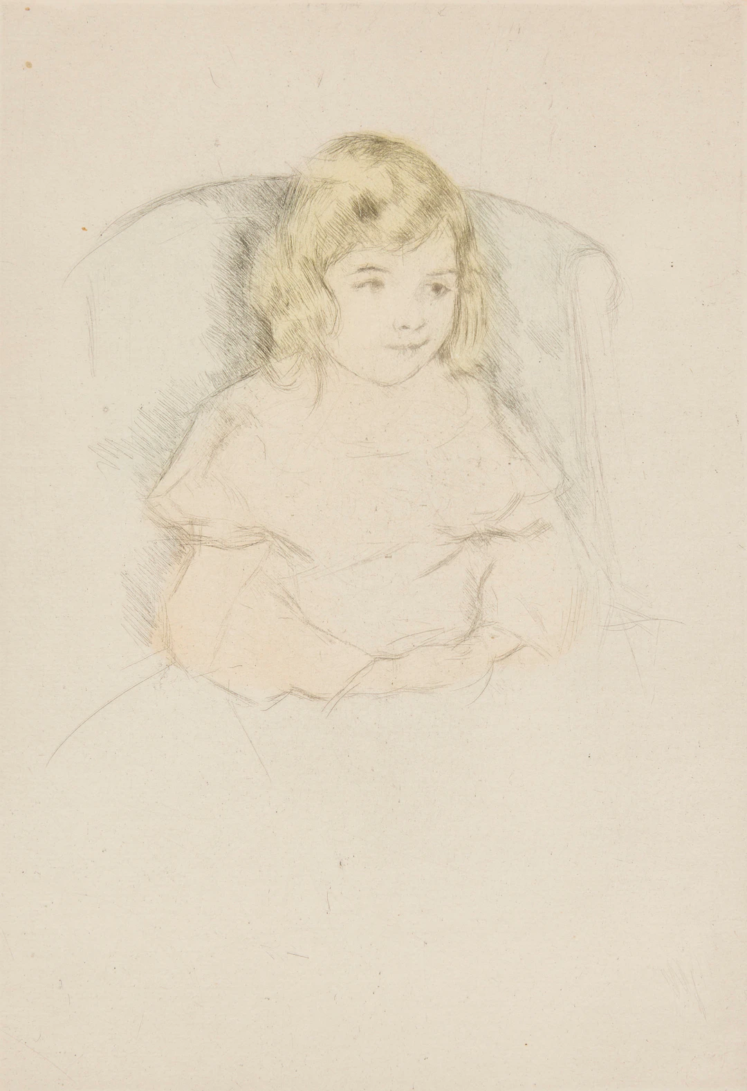 MARY CASSATT. "Sara Smiling".