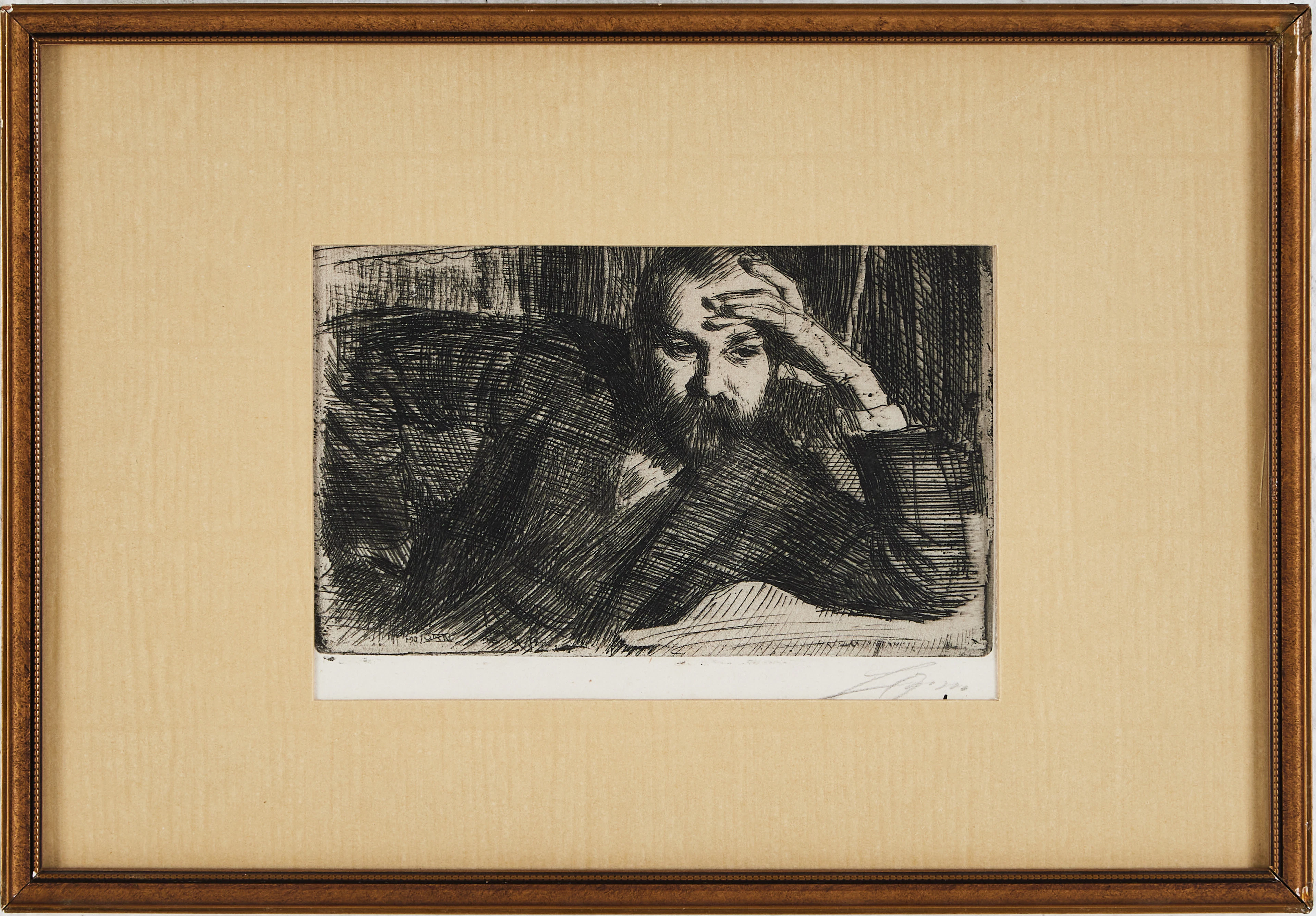 ANDERS ZORN. "Fredrik Martin", 1907, signerad, etsning.
