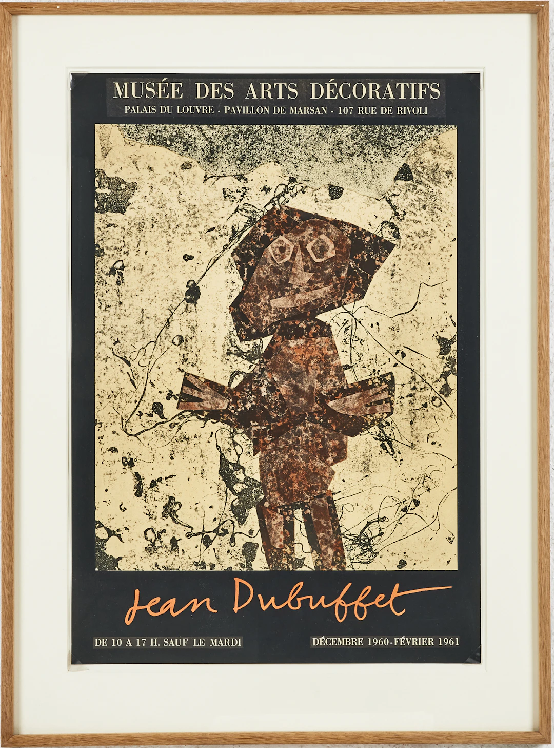 JEAN DUBUFFET. Utställningsaffisch - Musée des Arts Décoratifs, Paris, 1961.