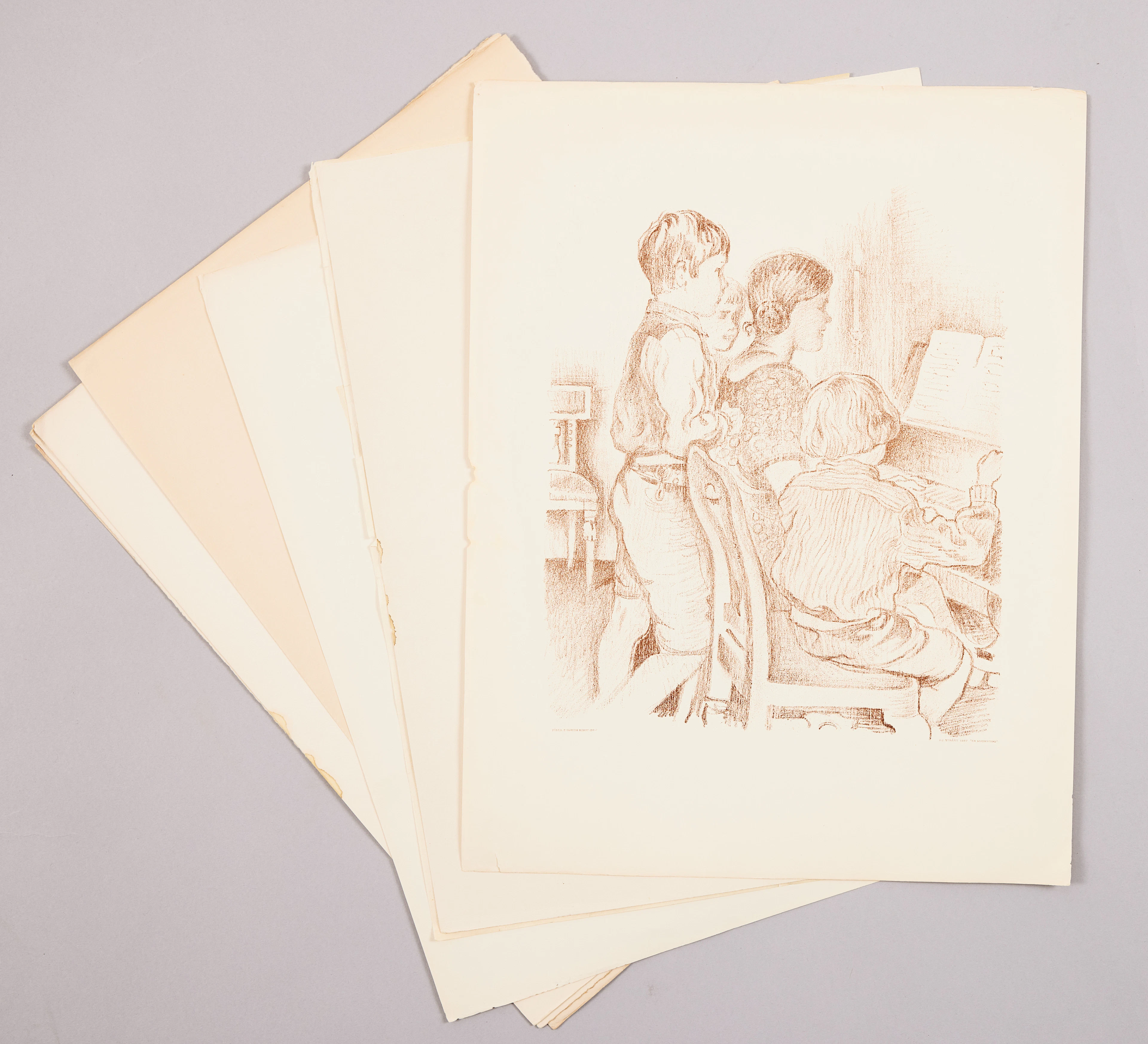 FÖRENINGEN FÖR GRAFISK KONST. 9 blad ur portföljerna 1927 och 1928.