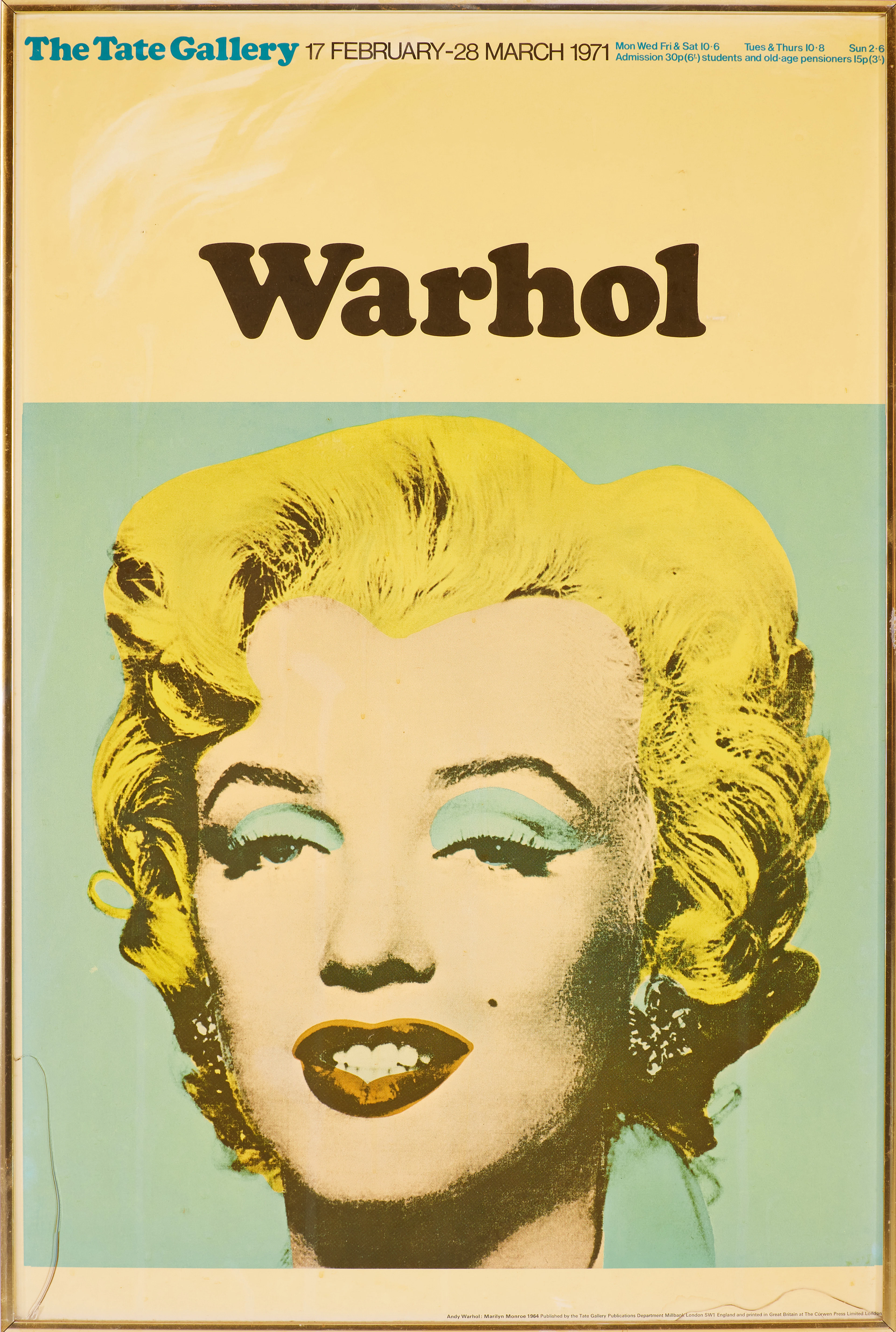 ANDY WARHOL. EFTER. AFFISCH "The Tate Gallery 1971", Warhol.
