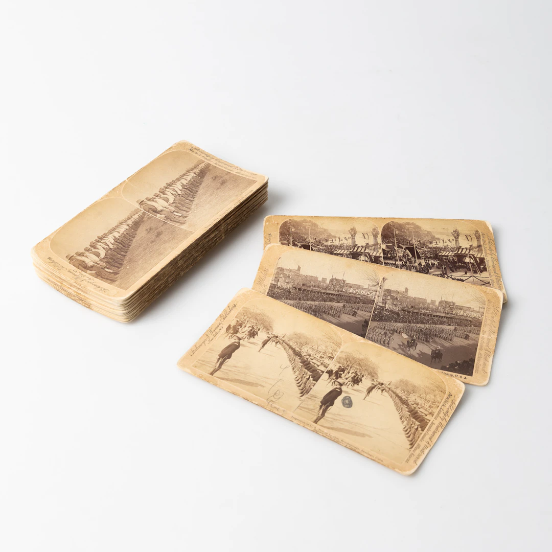 STEREOSKOPKORT. 20 stycken. US Navy och Army 1897-1899, mm. Bl.a.