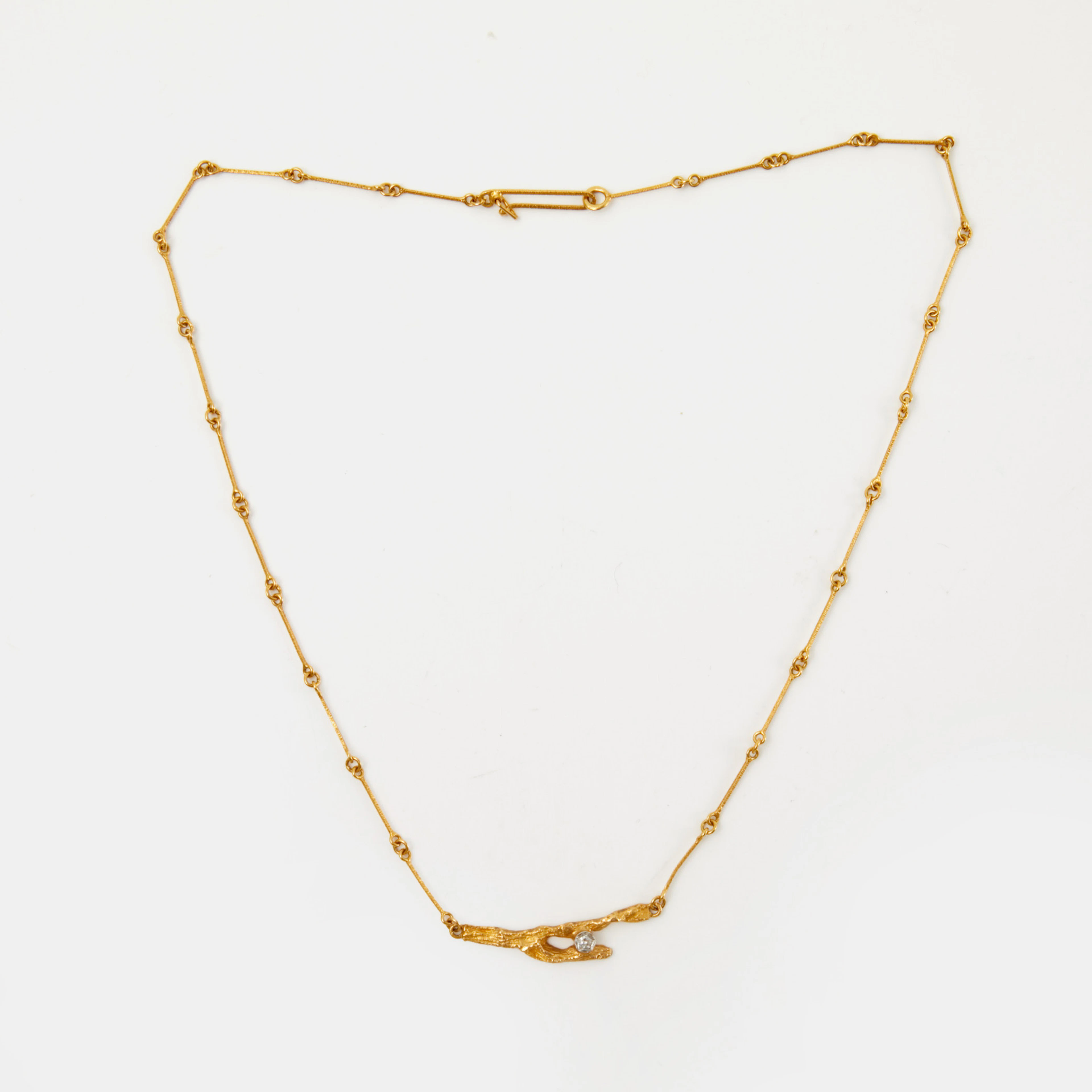 BJÖRN WECKSTRÖM. Collier, "Diamantknopp", 18K guld, åttkantslipad