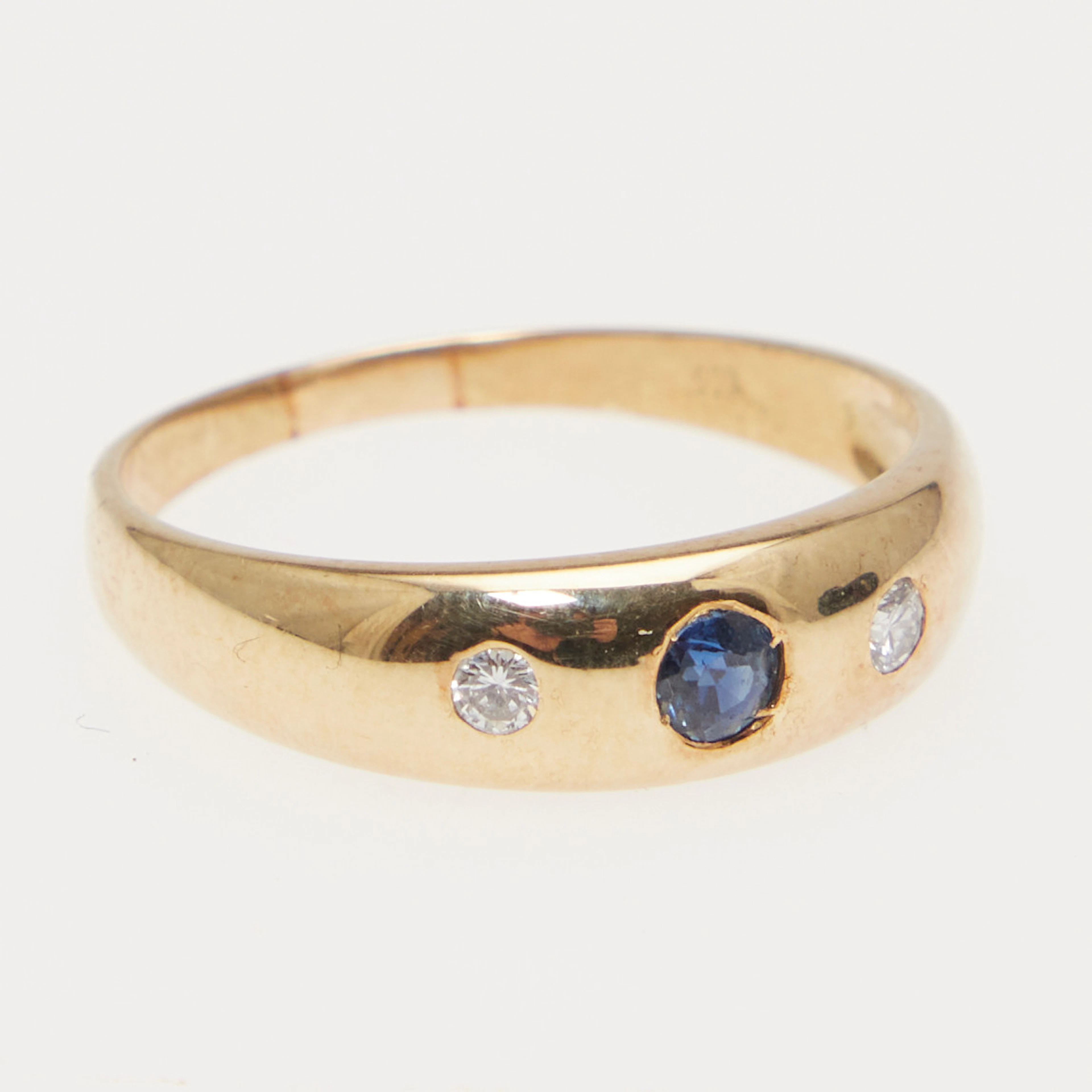 Ring, 585er Gelbgold, Saphir und Diamanten.