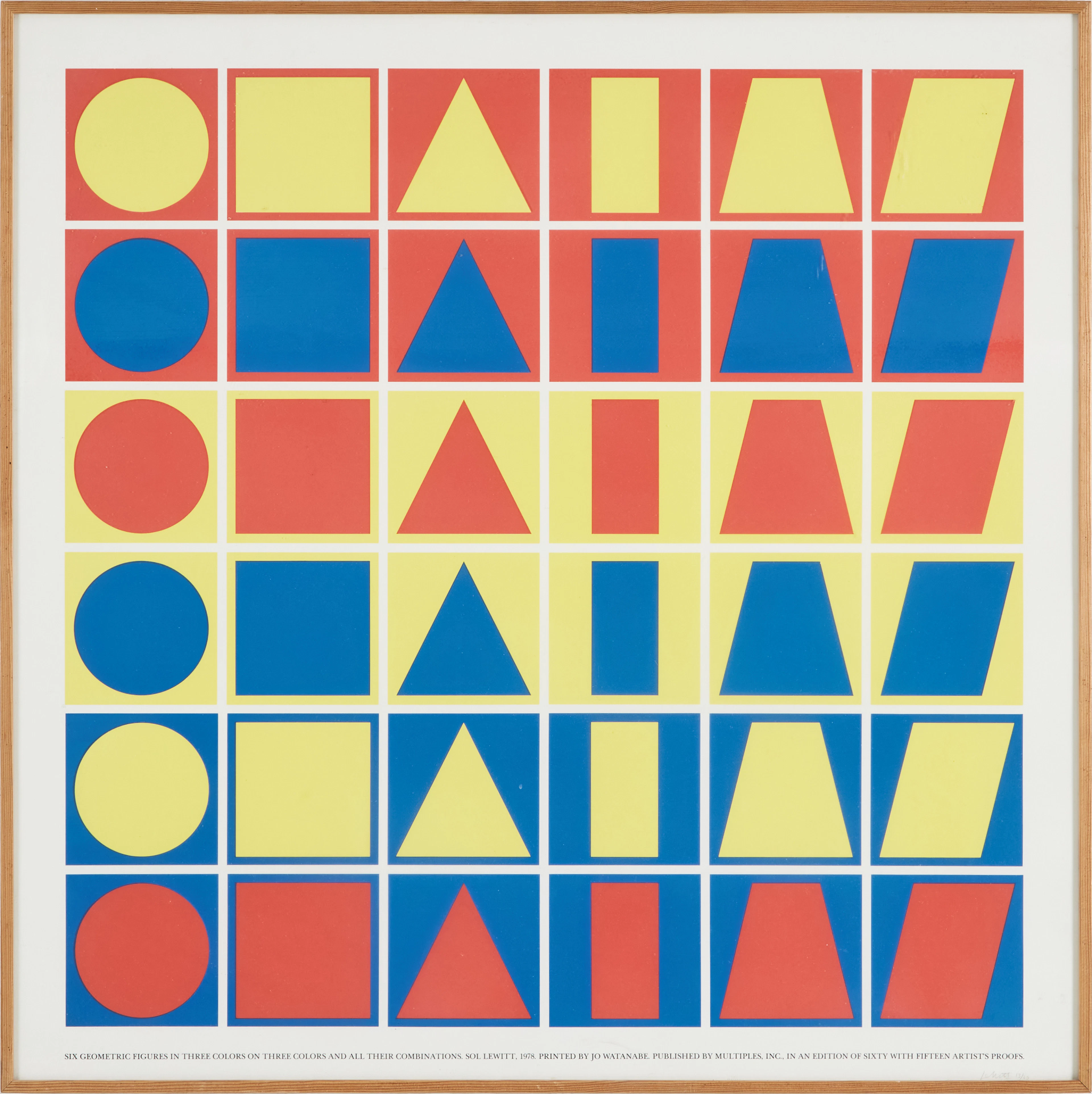 SOL LEWITT. "Six Geometric Figures in Three Colors on Three Colors