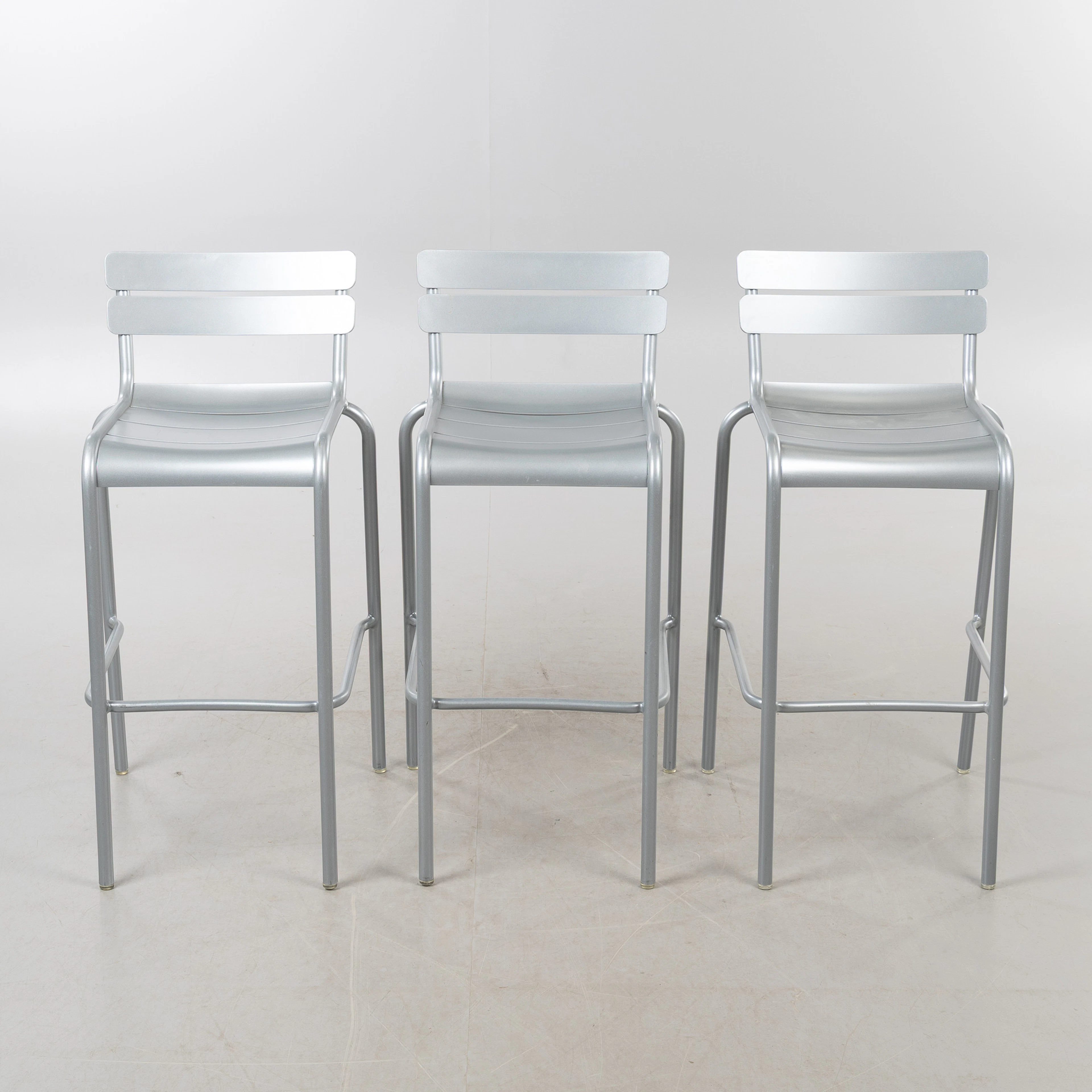 FRÉDÉRIC SOFIA. Barstolar, 3 st, "Luxembourg", Fermob, 2000-tal.