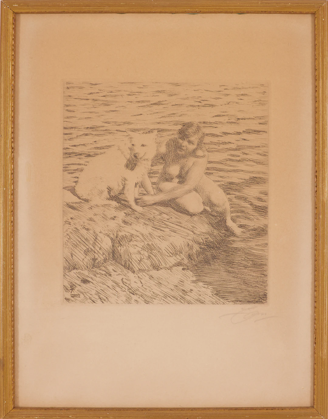 ANDERS ZORN. "Sappo", etsning, signerad och daterad 1917 i trycket