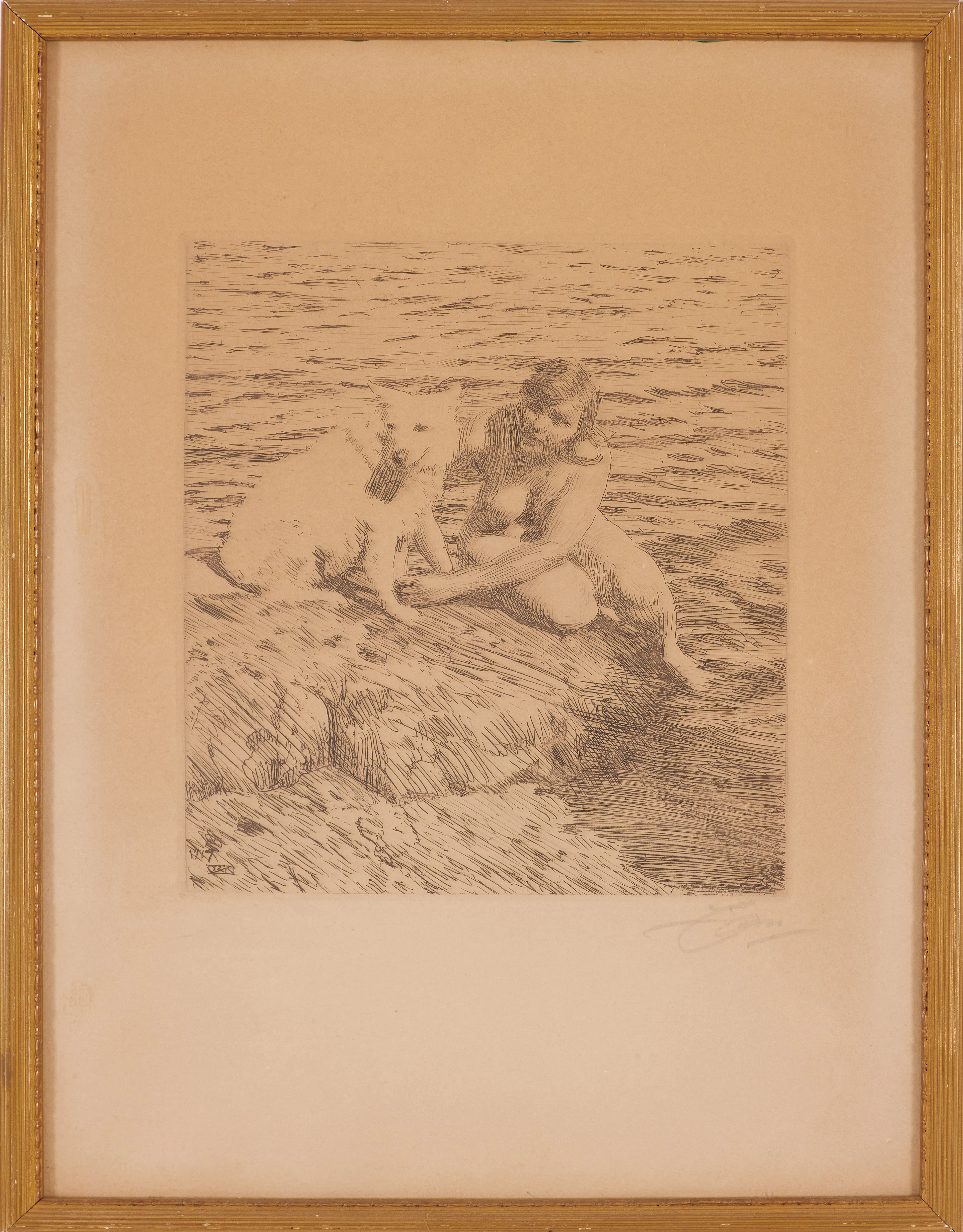 ANDERS ZORN. "Sappo", etsning, signerad och daterad 1917 i trycket
