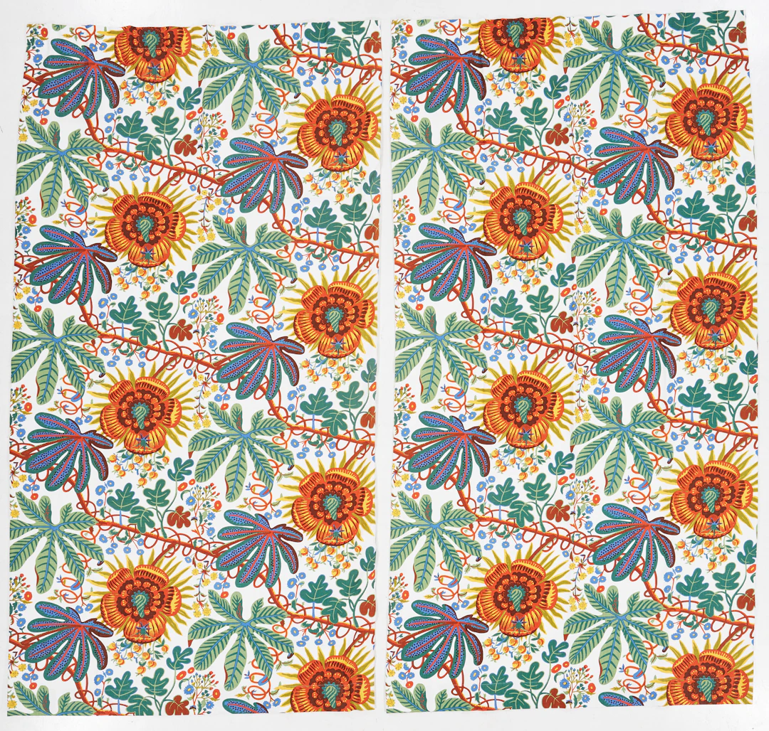 JOSEF FRANK. Gardiner, 2 st, Vegetable tree, hellinne, Svenskt Tenns