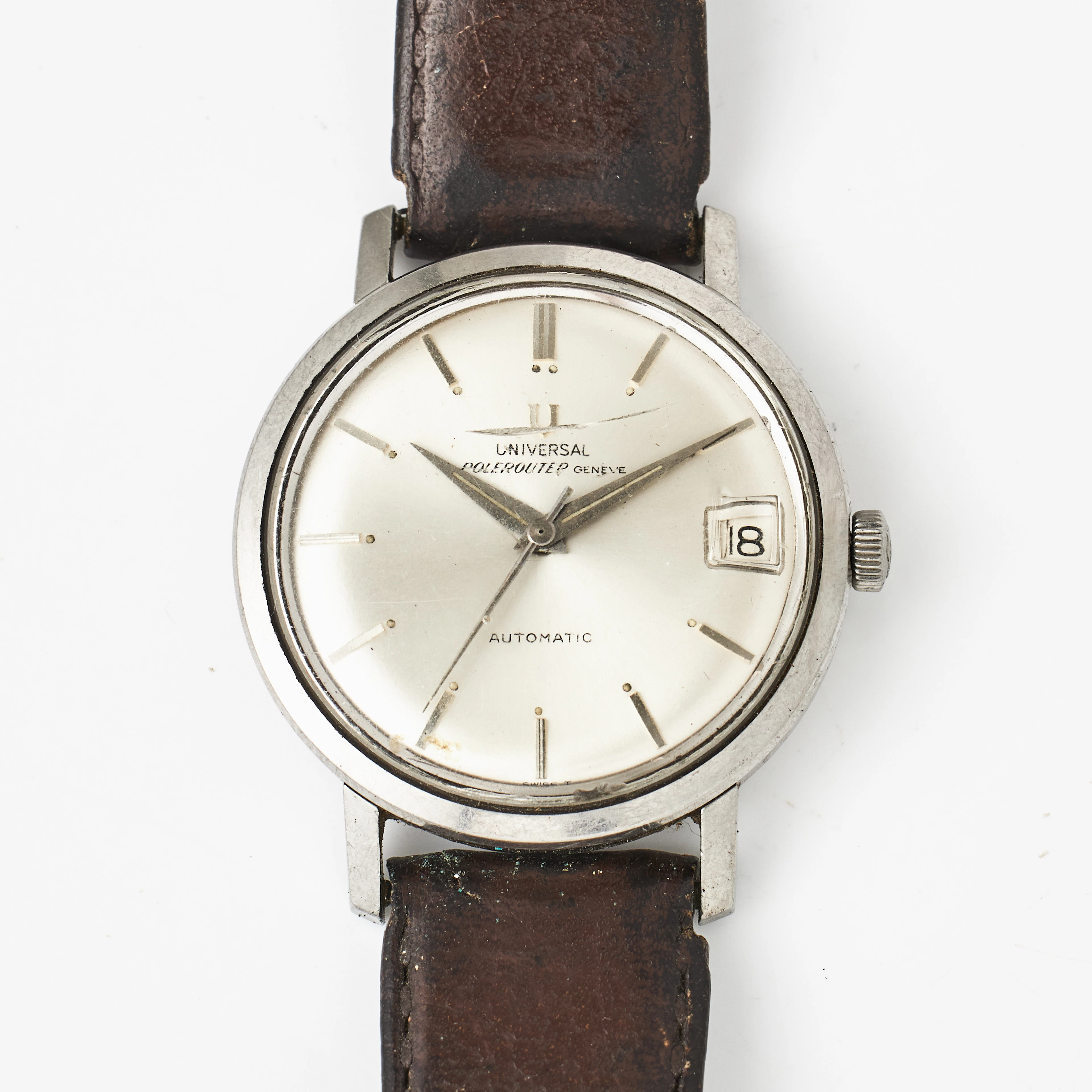 UNIVERSAL, Genève, Polerouter (Swiss T), armbandsur, 33,5 mm, stål, ca 1965.