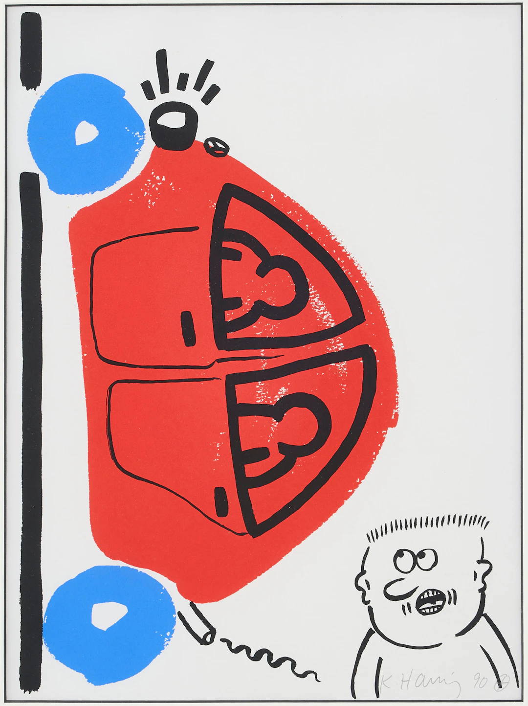 KEITH HARING. "The Story of Red and Blue #16".