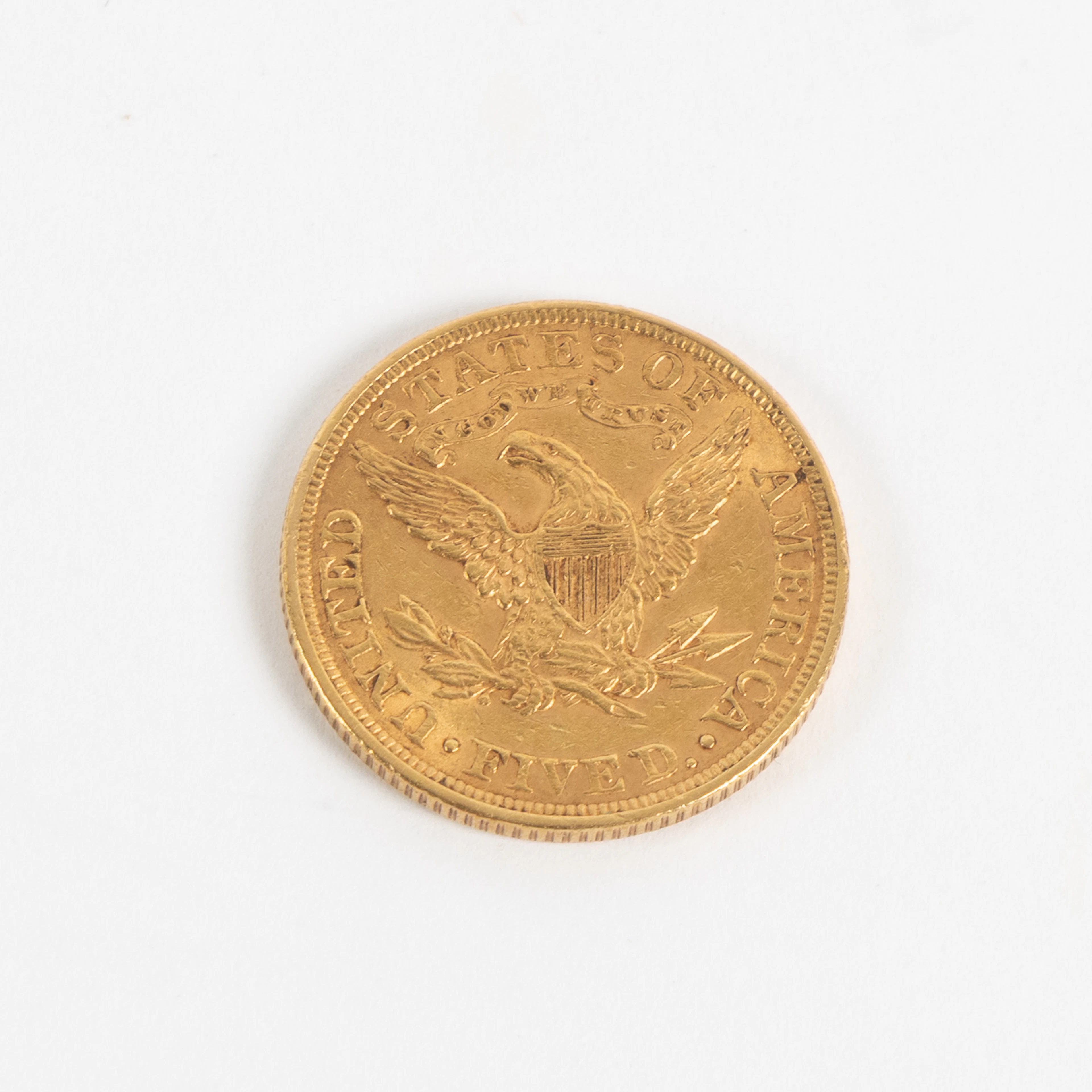 MYNT, 21,6K guld, 5 dollar, USA 1897.