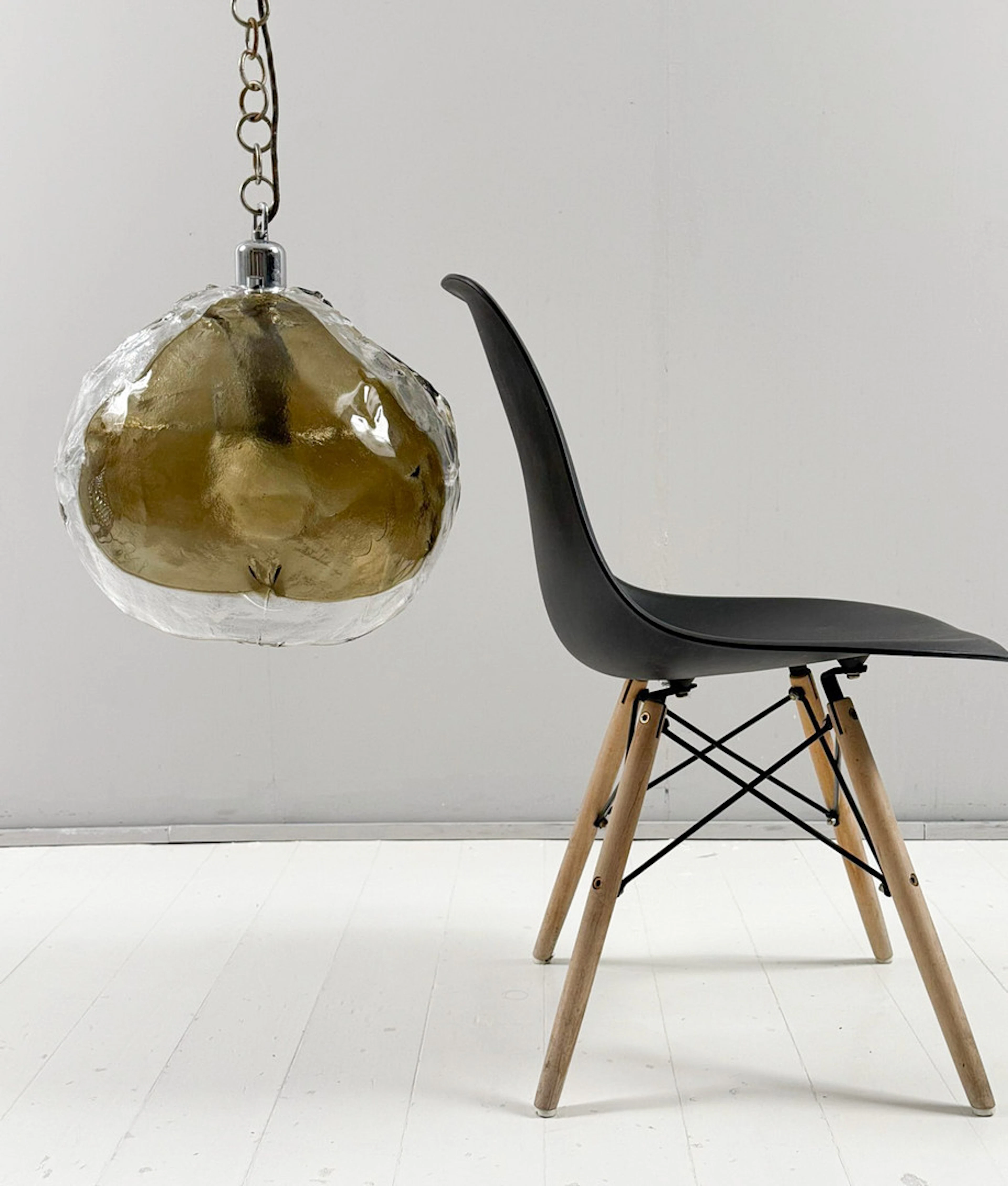 KAISER. Deckenlampe/Hängelampe, Muranoglas Deutschland, 1960er Jahre.