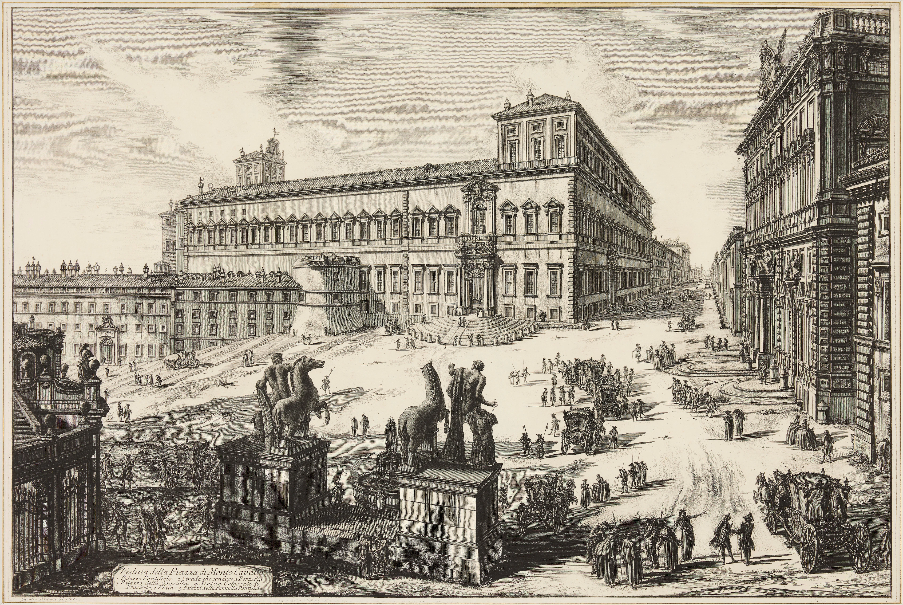 GIOVANNI BATTISTA PIRANESI. "Veduta della Piazza di Monte Cavallo".