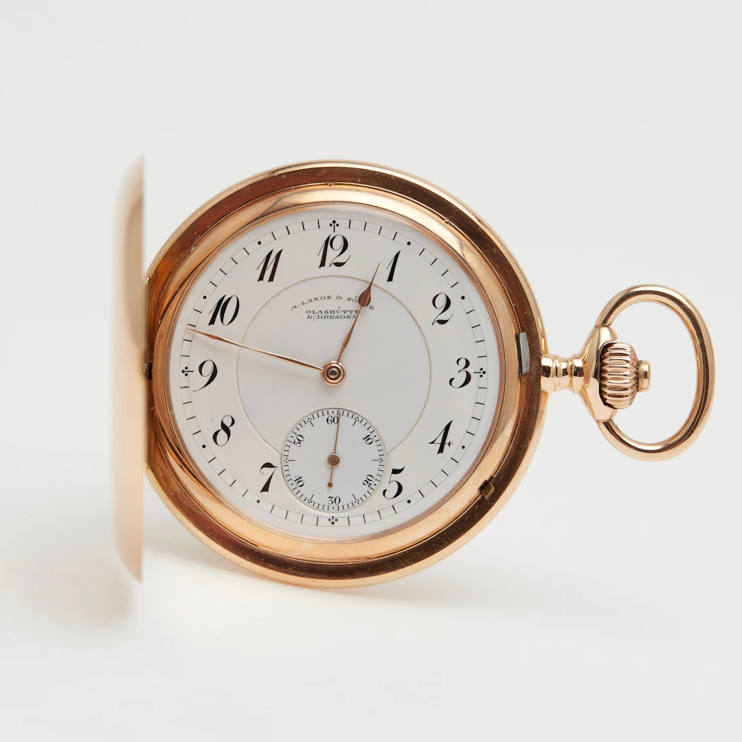 A. LANGE & SÖHNE, GLASHÜTTE 1A. Savonnette-Taschenuhr, 750er Roségold