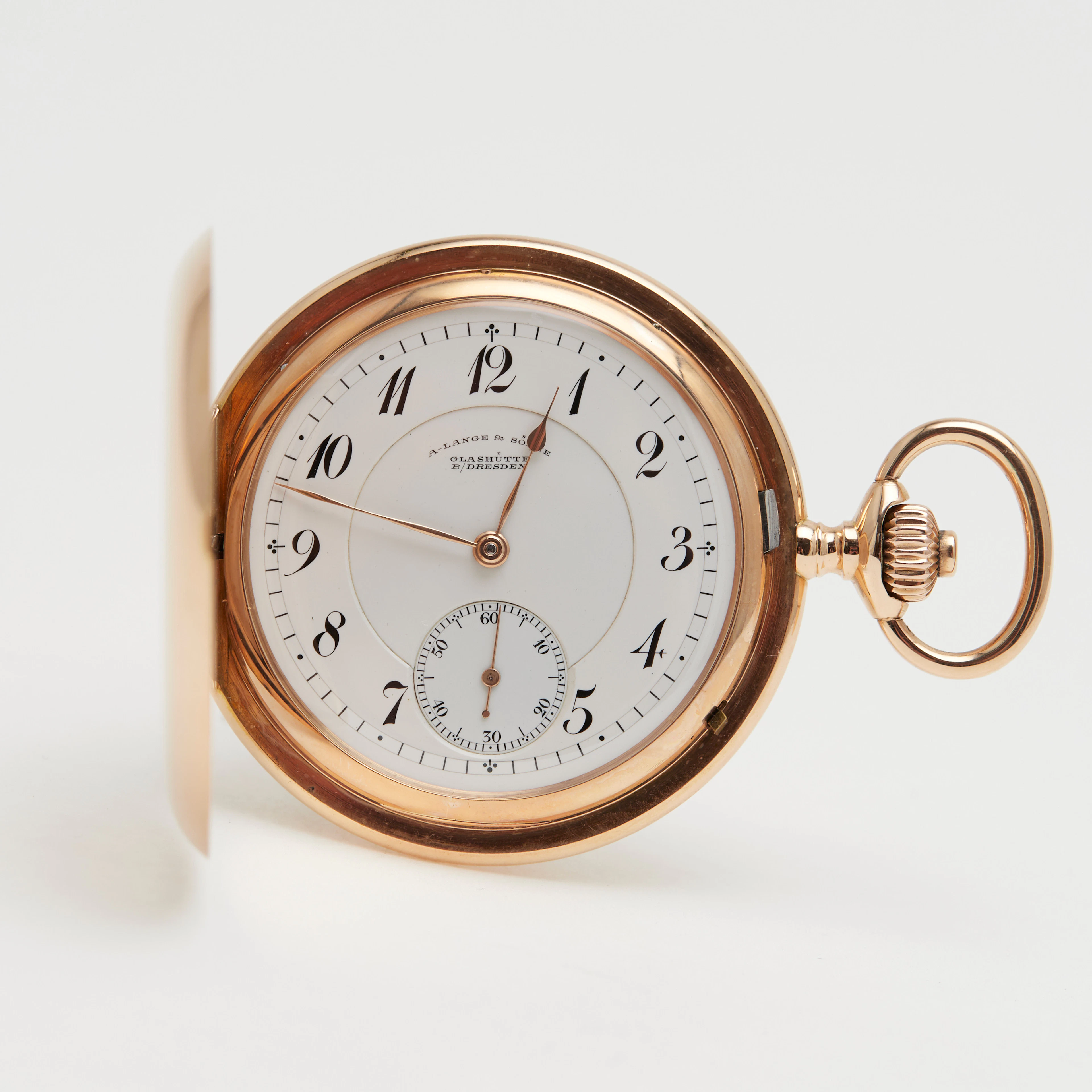 A. LANGE & SÖHNE, GLASHÜTTE 1A. Savonnette-Taschenuhr, 750er Roségold
