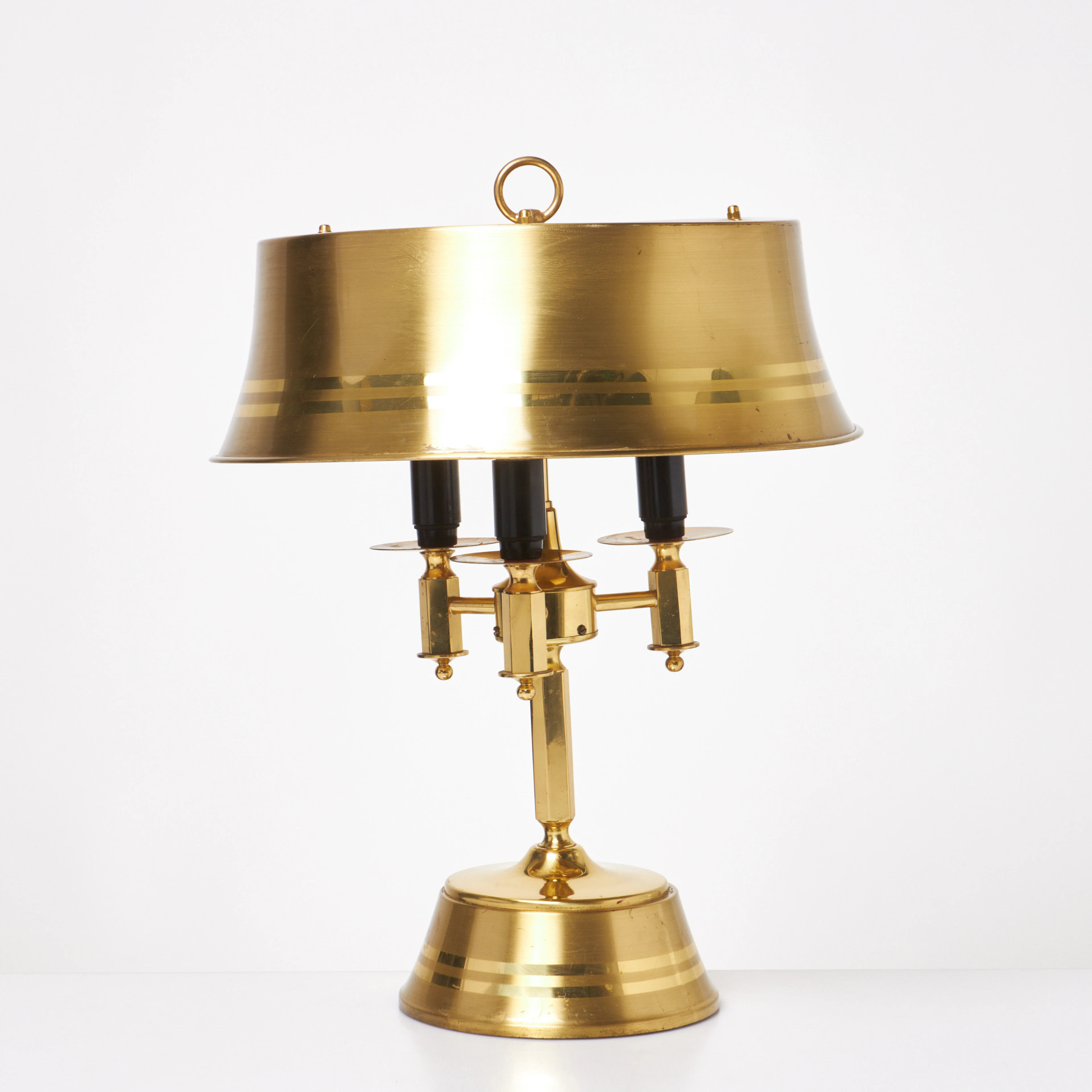 BORDSLAMPA, ÖIA (Örsjö Industri AB), mässing, skärm och fot mässingplåt