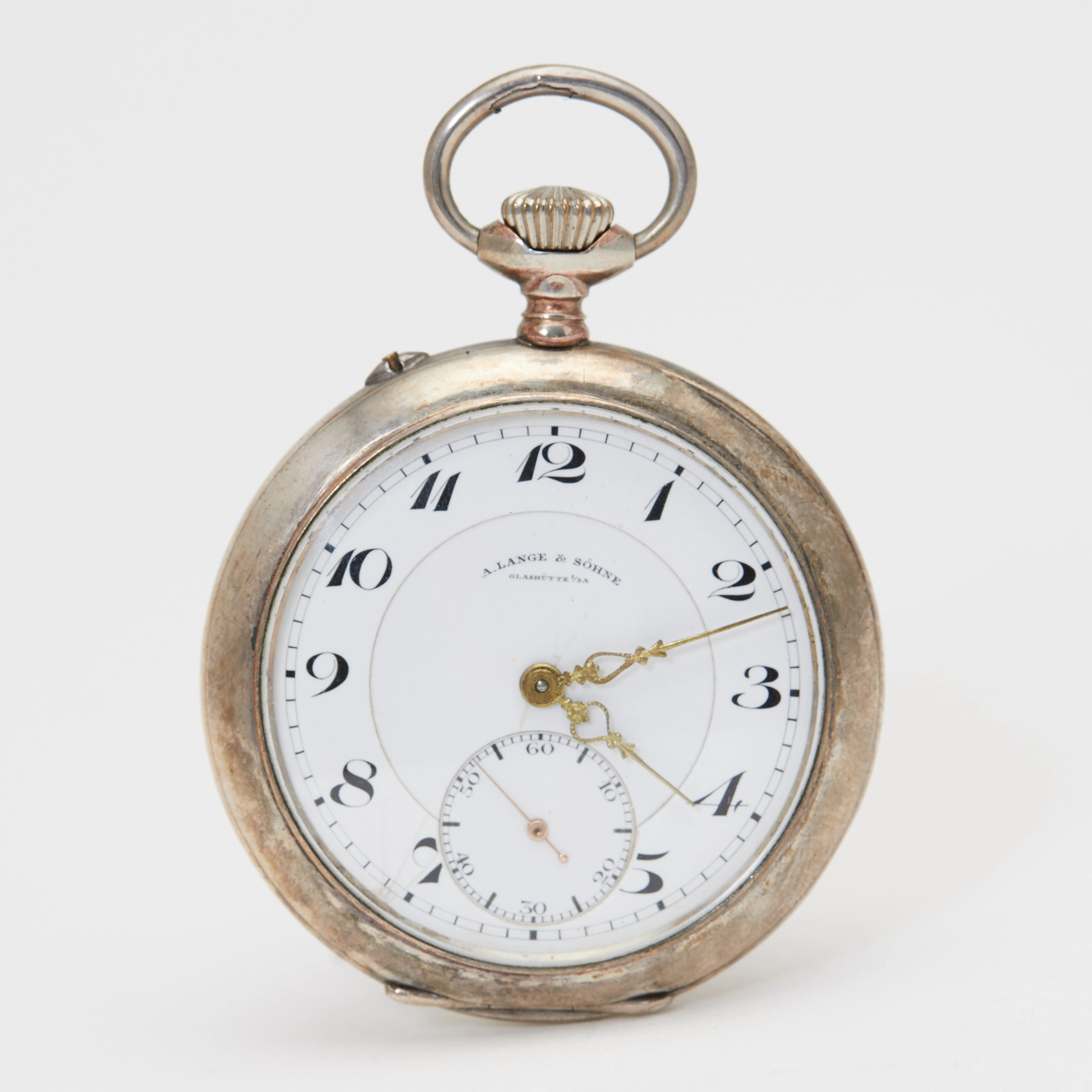 A. LANGE & SÖHNE, GLASHÜTTE 1A. Lépine-Taschenuhr, 800er Silber, um