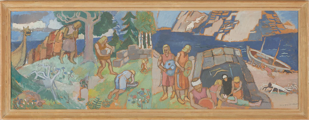 JOHN HEDMAN (1913-1994). Bibliska scener, en signerad och daterad