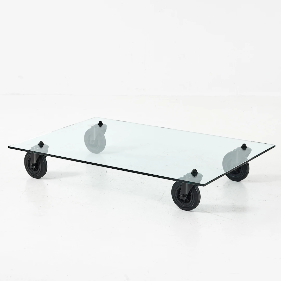 GAE AULENTI. Soffbord, "Tavolo con Ruote", Fontana Arte.