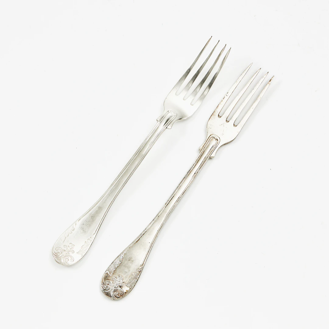 BORDSGAFFLAR, 18 st., silver, Model Gammal Fransk, 1900-talets början.