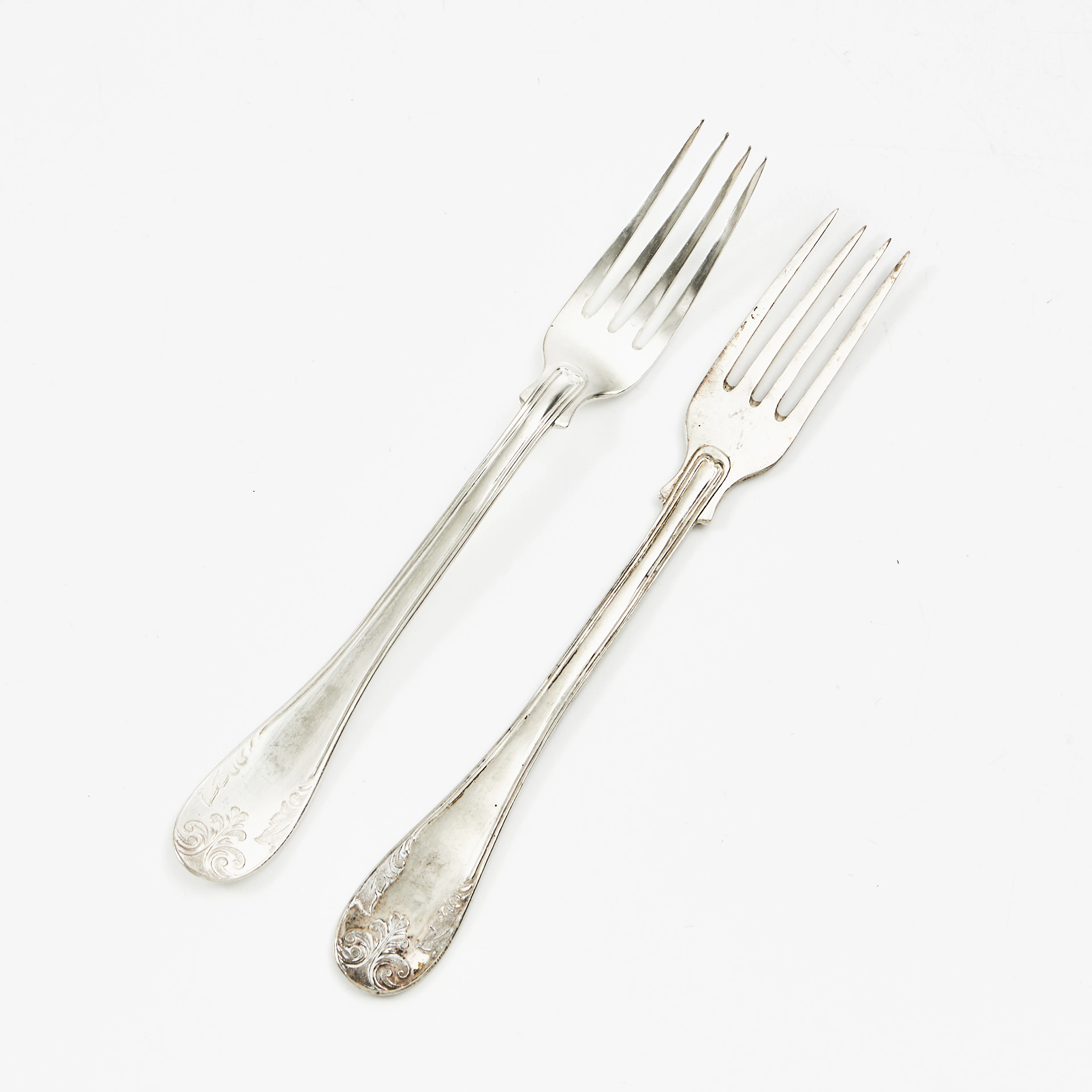 BORDSGAFFLAR, 18 st., silver, Model Gammal Fransk, 1900-talets början.