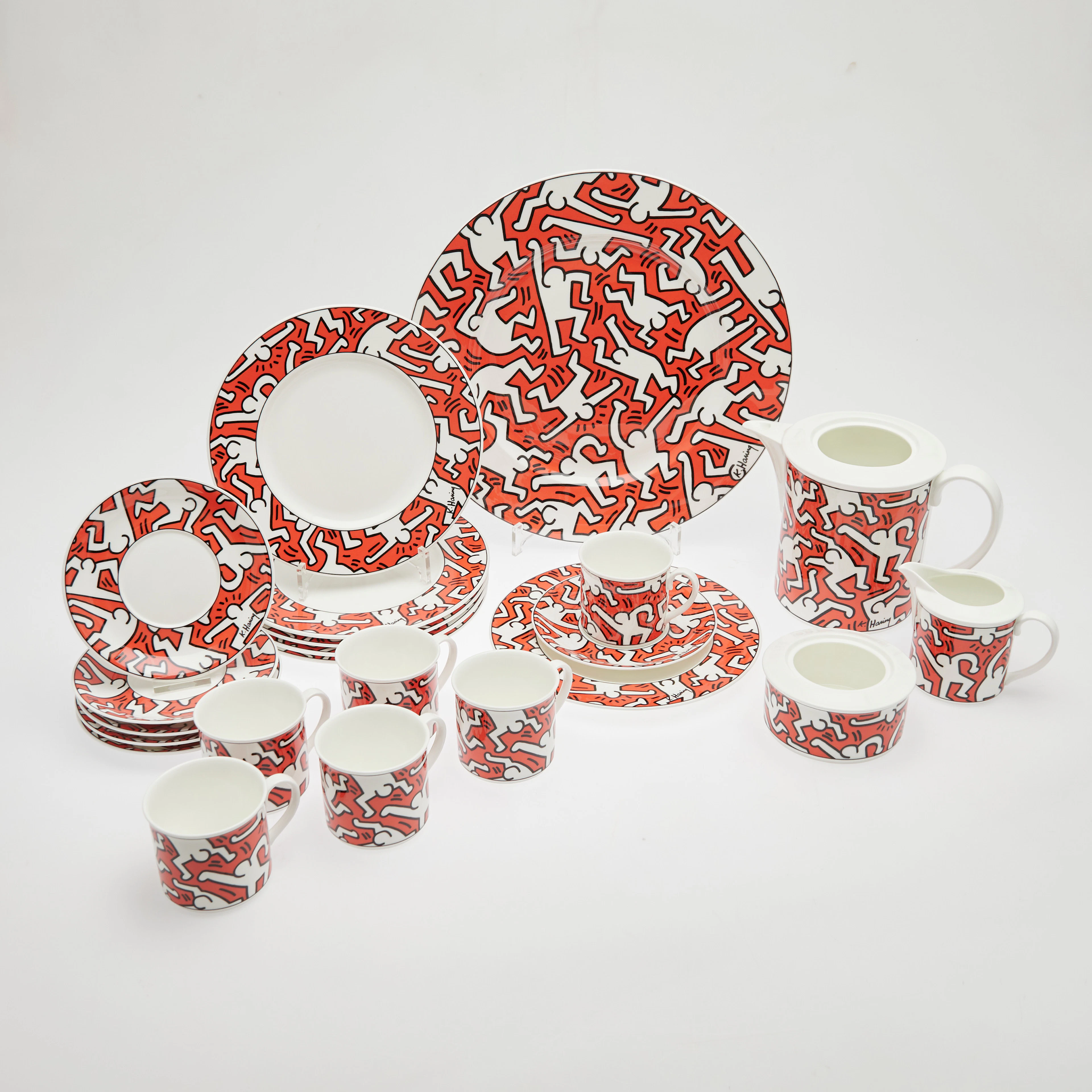 KEITH HARING. Villeroy & Boch, Limitiertes Kaffeeservice für 6 Personen