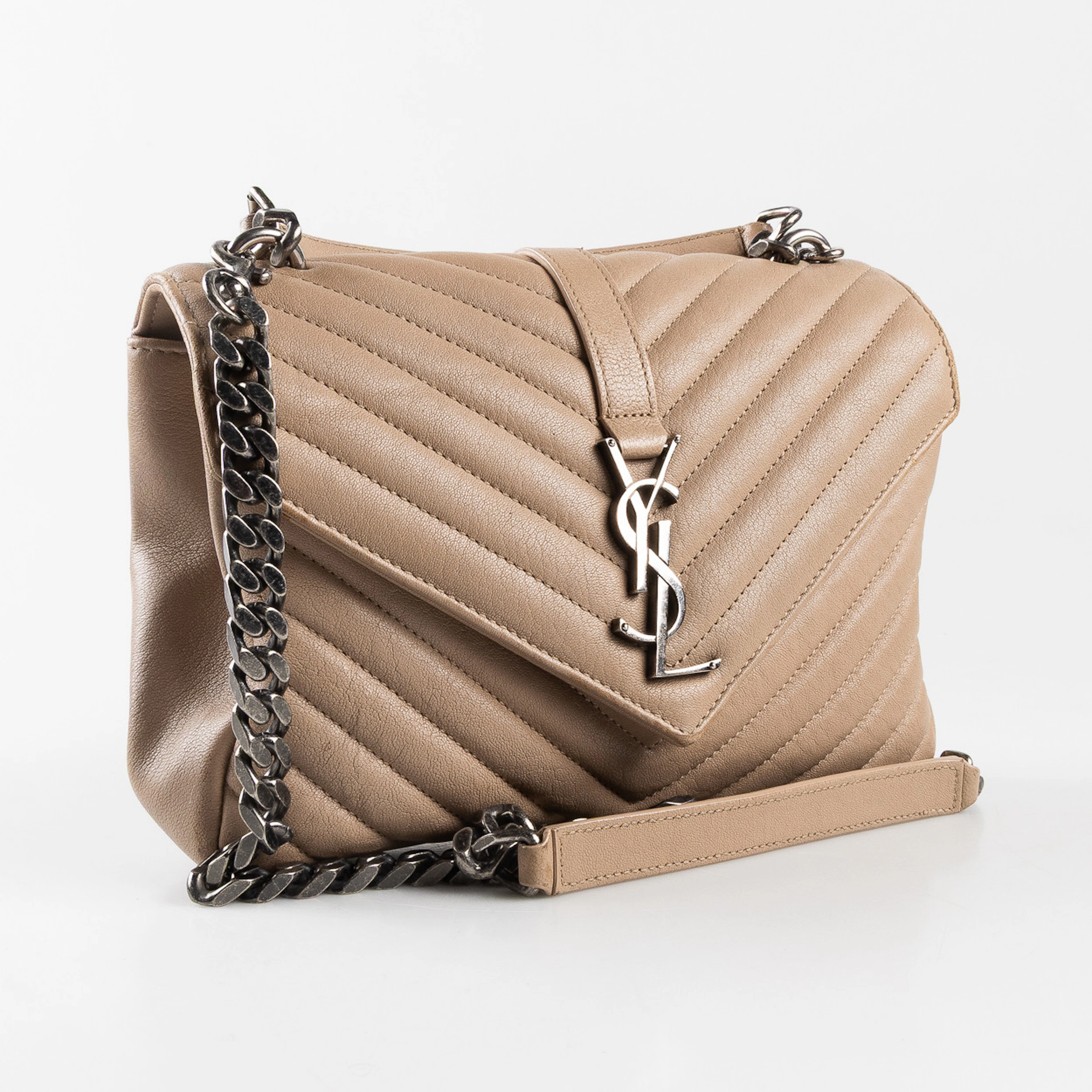 SAINT LAURENT, väska "Medium Collage Monogram" i beige skinn, år 2017.