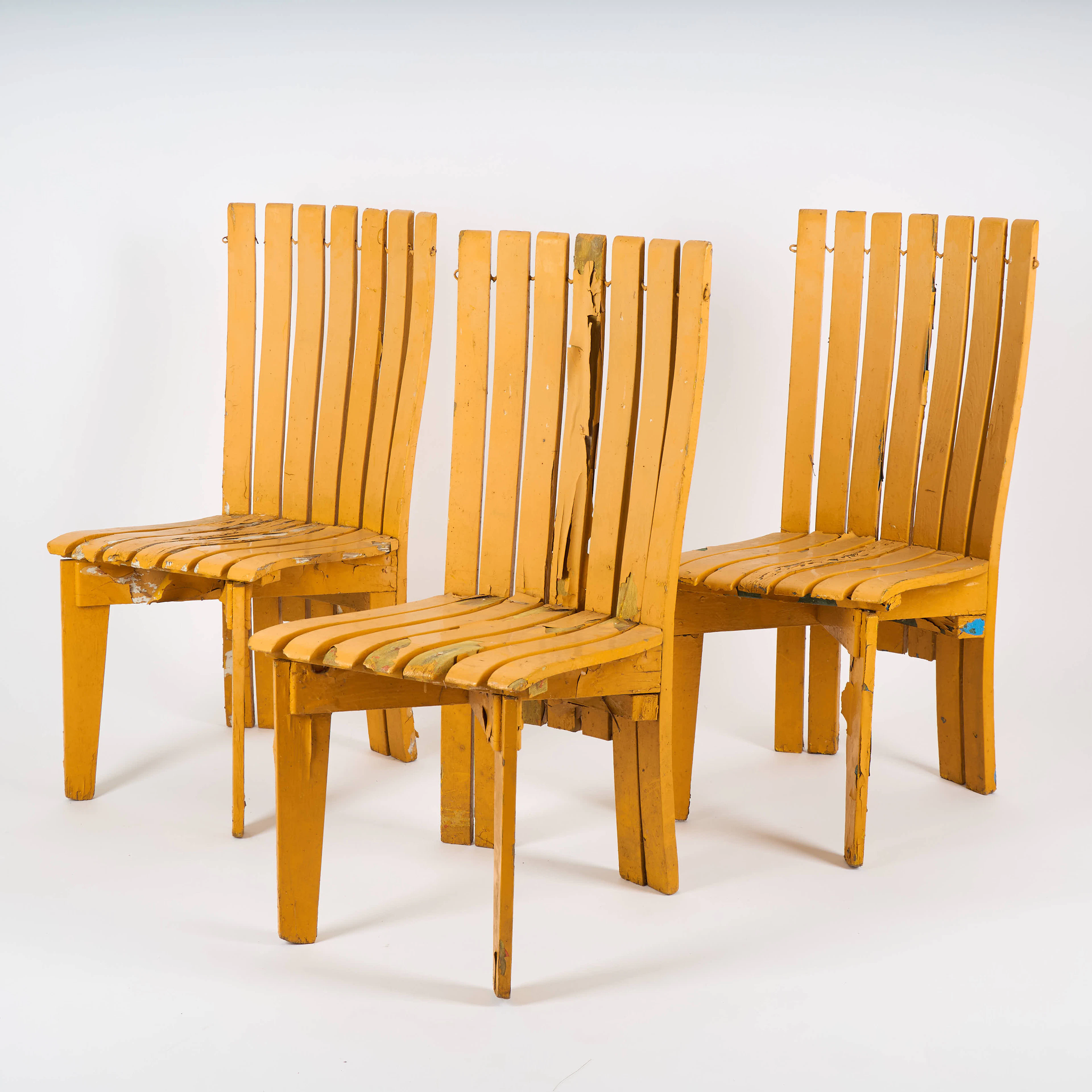 ALVAR AALTO. Trädgårdstolar 3 st. Modell 310, "Aurinko-serien", Artek