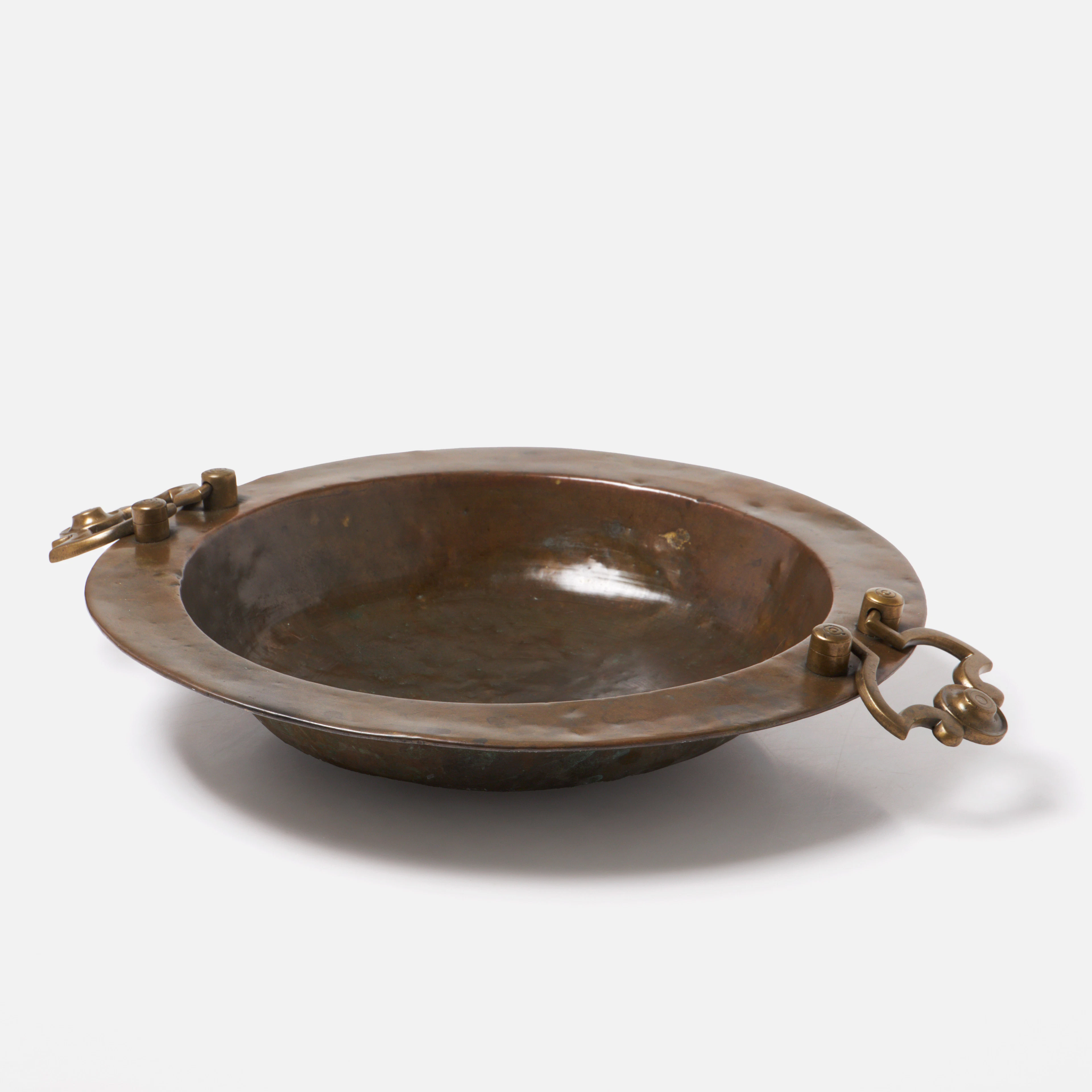 FYRFAT, patinerad metall, med hänklar, 18/1900-tal.