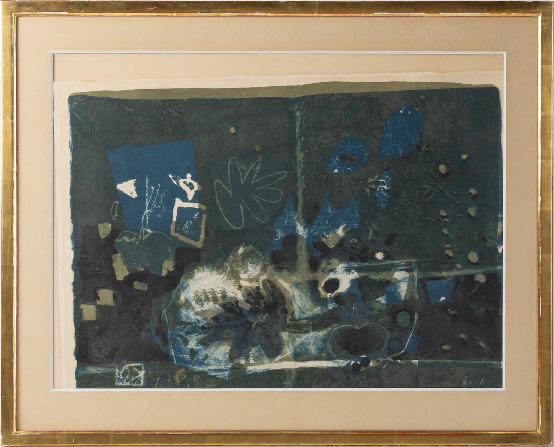 ANTONI CLAVÉ. "Fruits bleus", färglitografi.