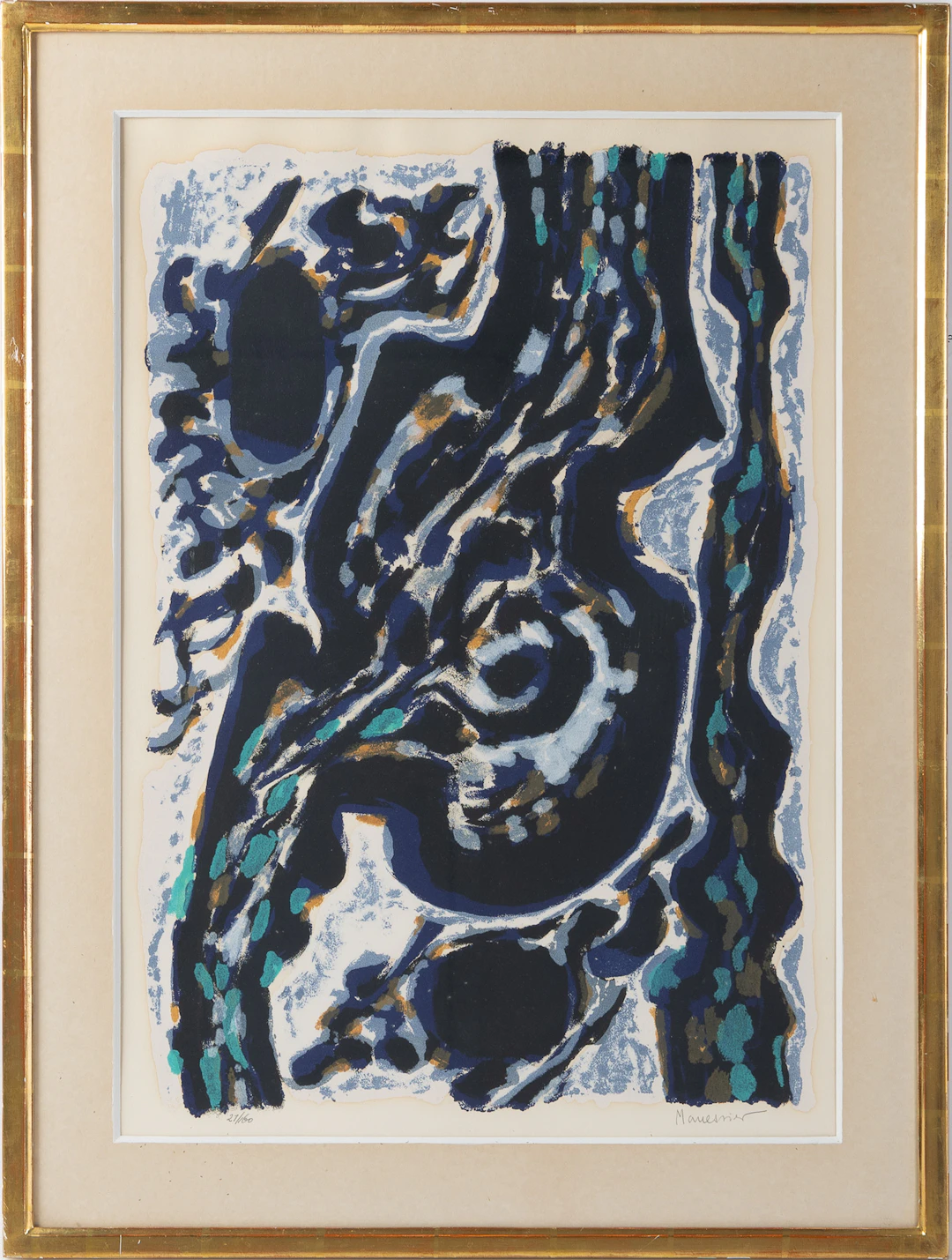 ALFRED MANESSIER. "Source", färglitografi.
