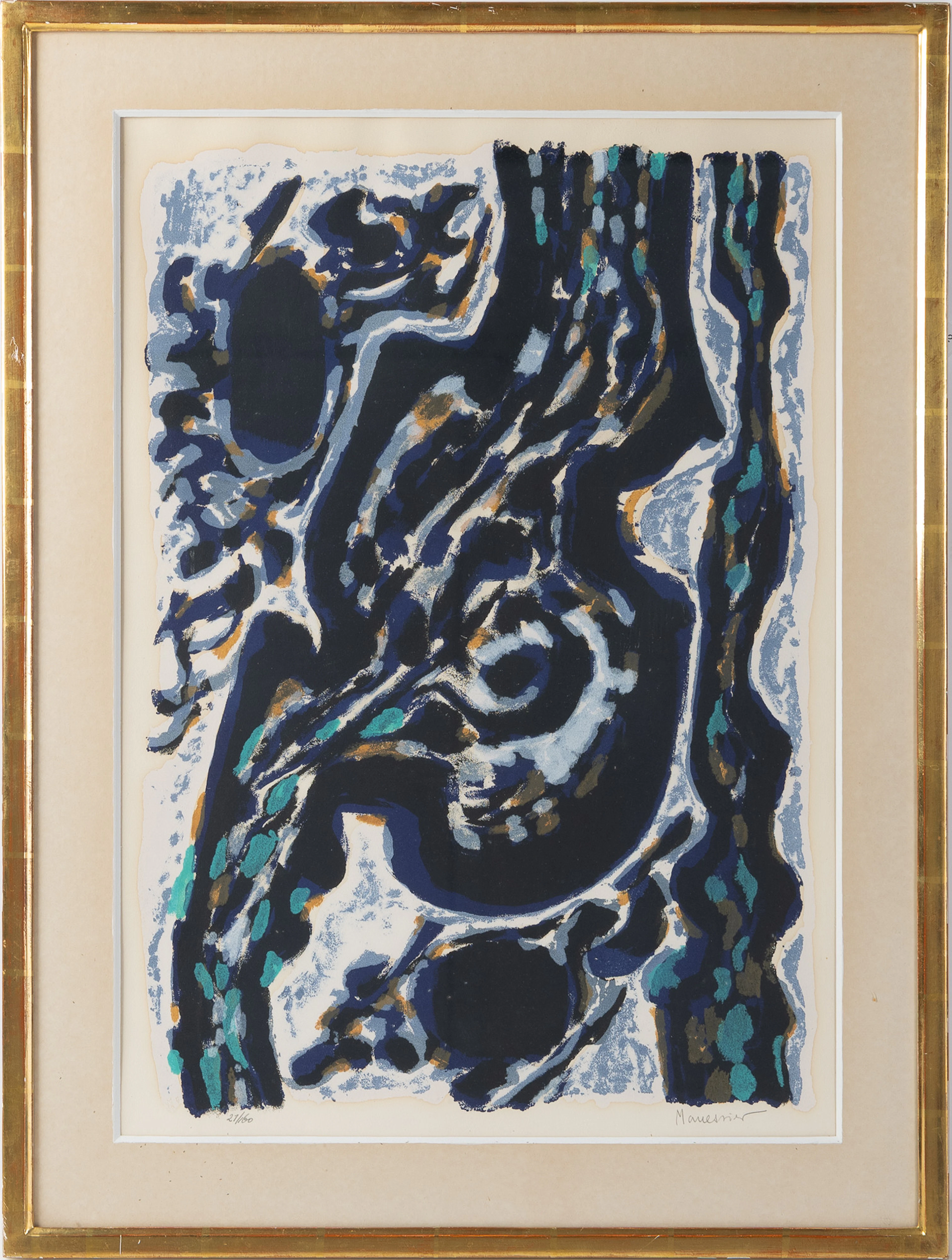ALFRED MANESSIER. "Source", färglitografi.