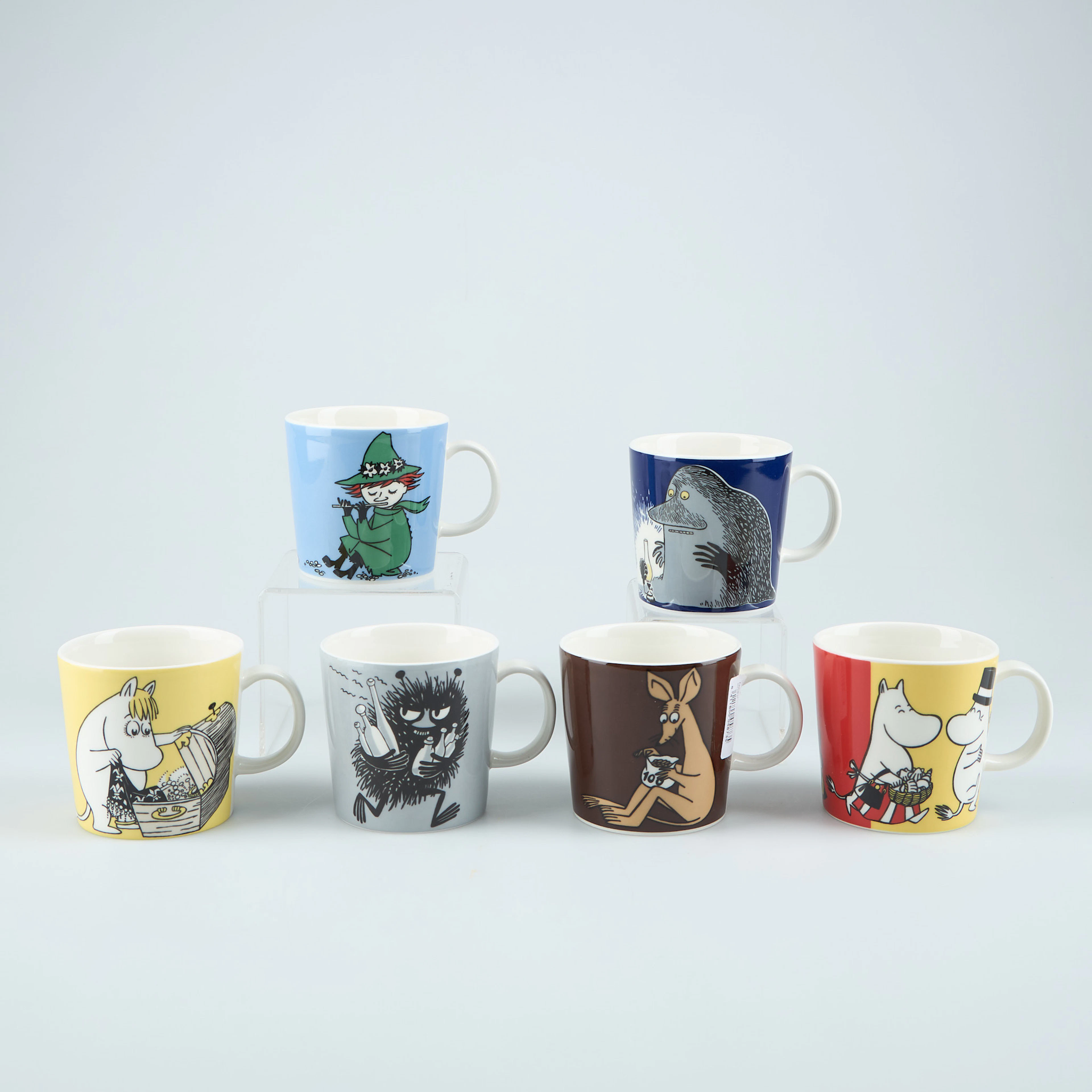 MUMINMUGGAR, 6 st. Illustration Tove Jansson, design Tove Slotte.
