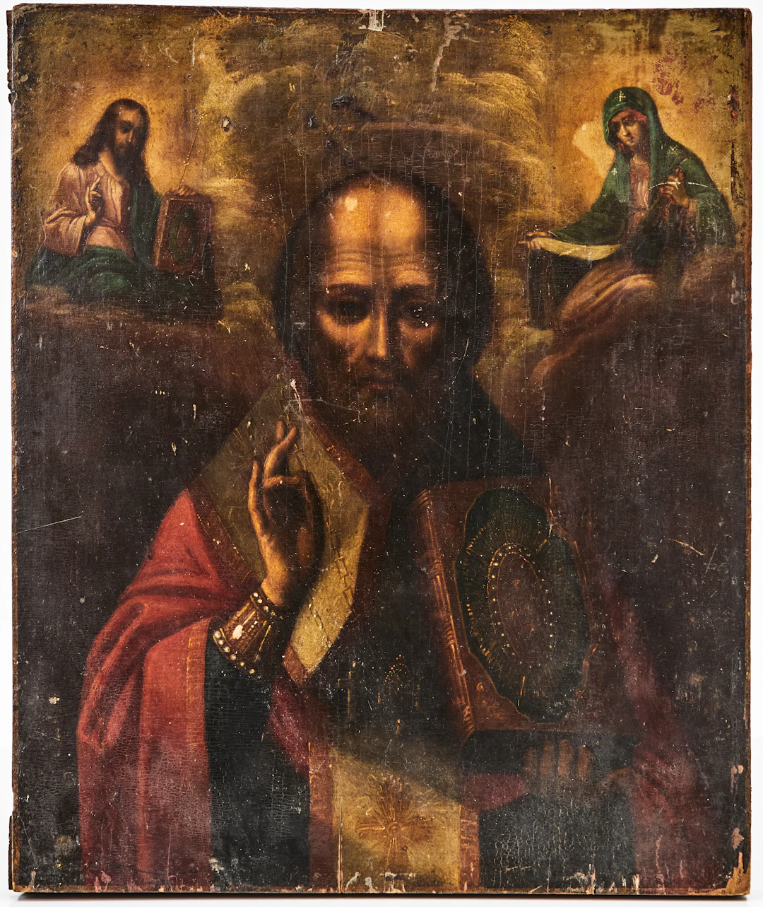 IKON, Ryssland, omkring år 1900, Sankt Nikolaus undergöraren.