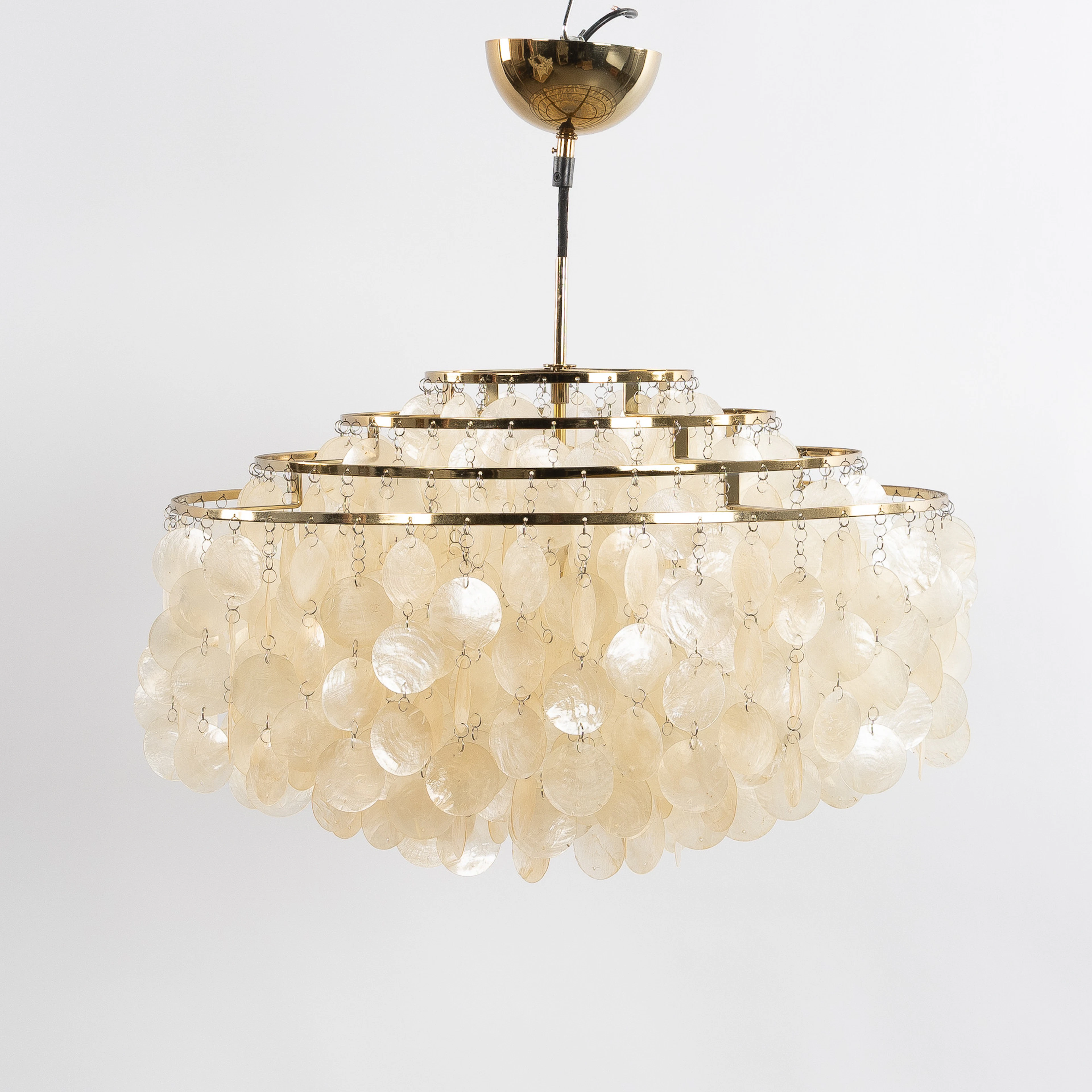 VERNER PANTON. TAKLAMPA, "Verpan Fun 10 DM", mässing.