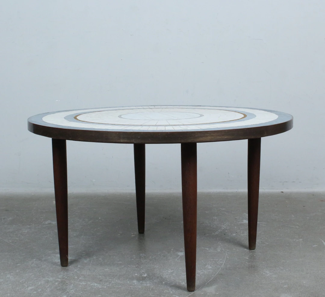 BERTHOLD MÜLLER-OERLINGHAUSEN. Runder Mosaik Coffee Table / Couchtisch