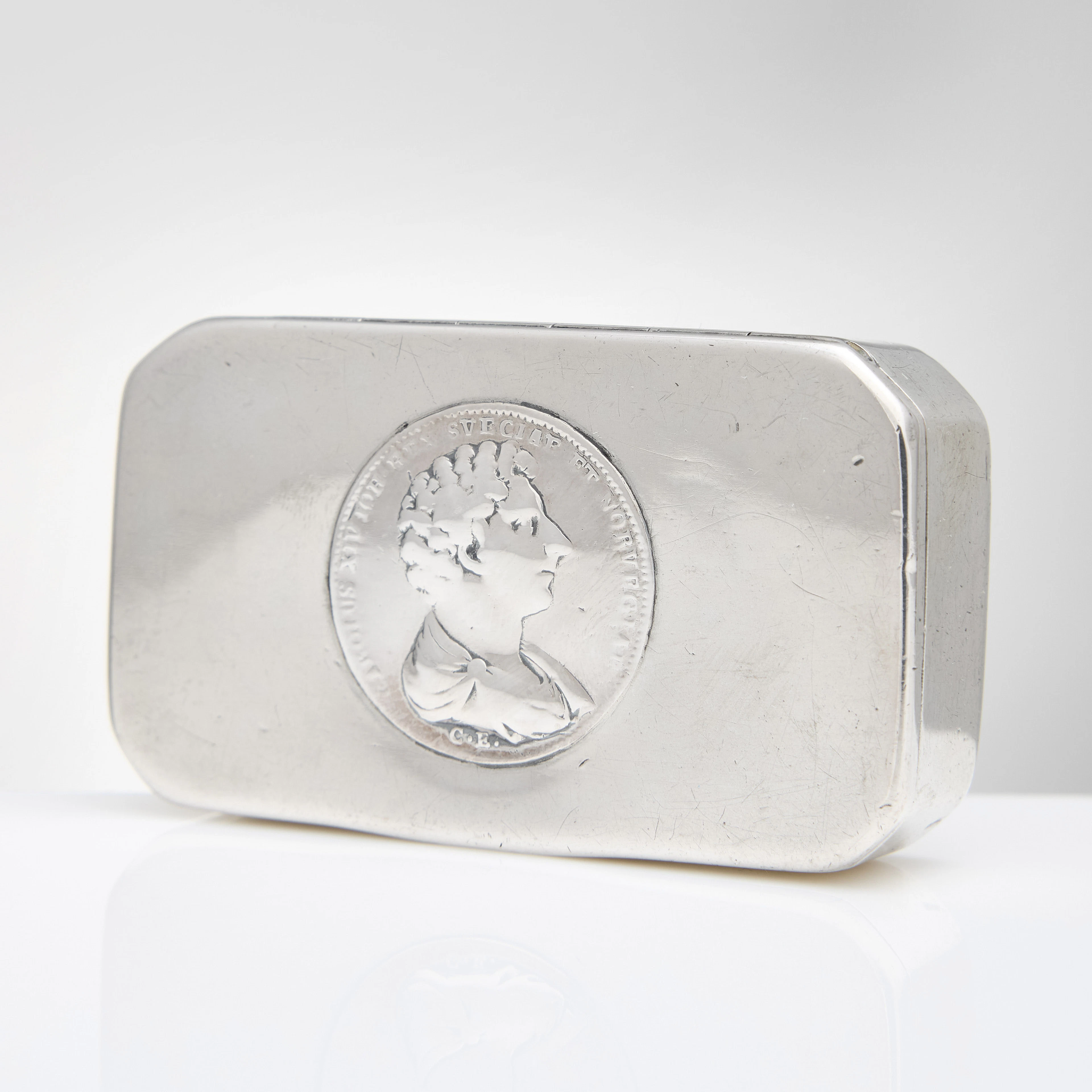 ILS WENDELIUS. Dosa, silver, Uppsala 1844. Karl Johan tid.