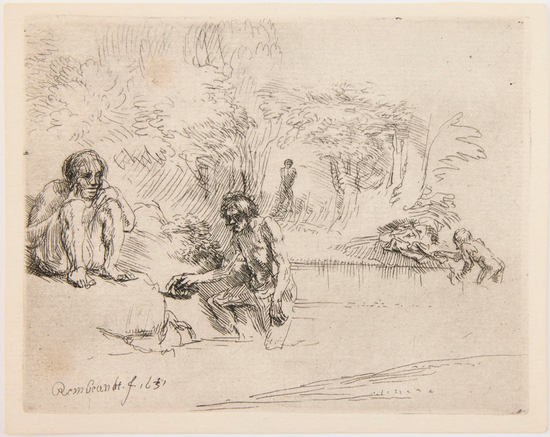 REMBRANDT VAN RIJN. "The Bathers ("De Zwemmertjes").".
