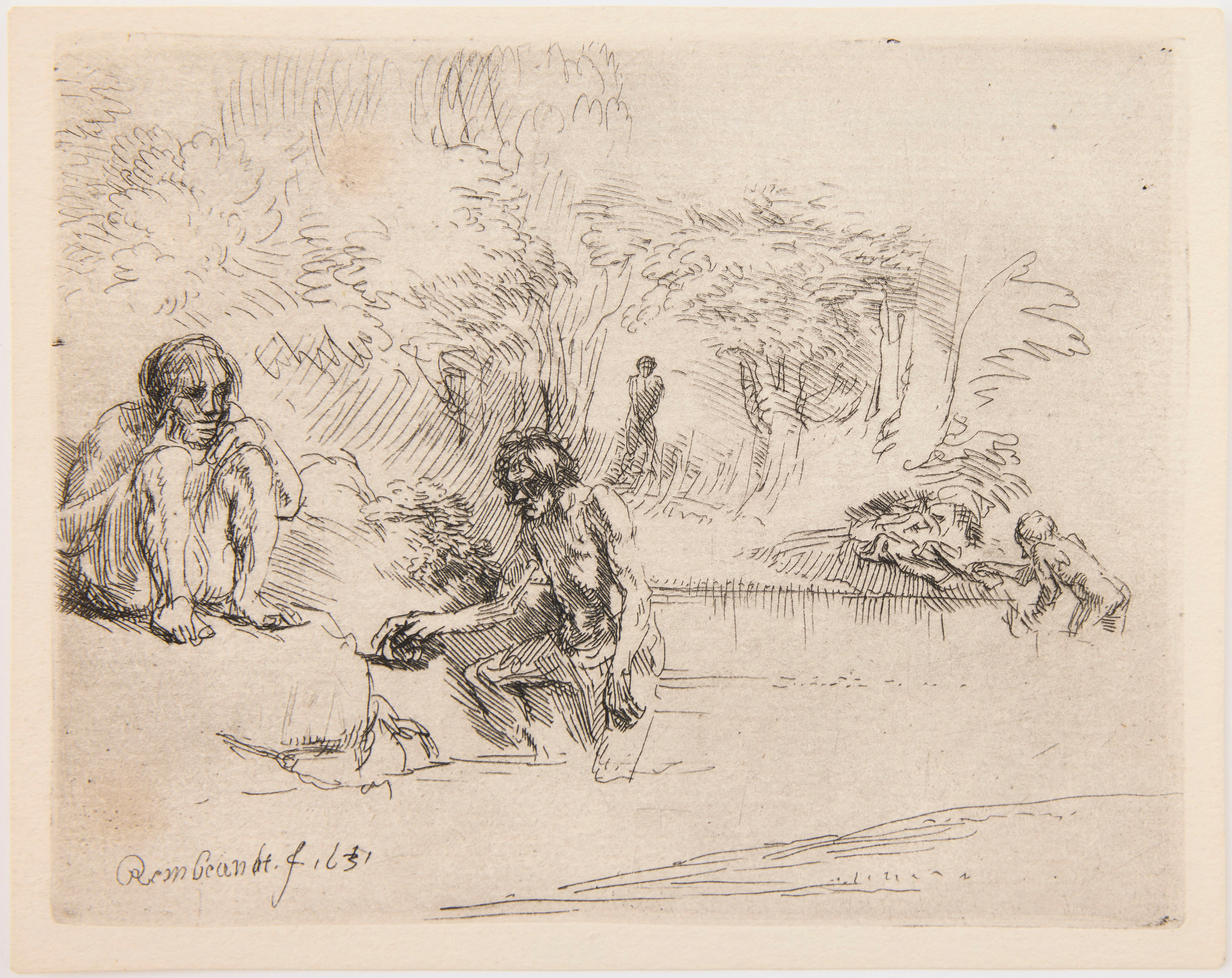 REMBRANDT VAN RIJN. "The Bathers ("De Zwemmertjes").".