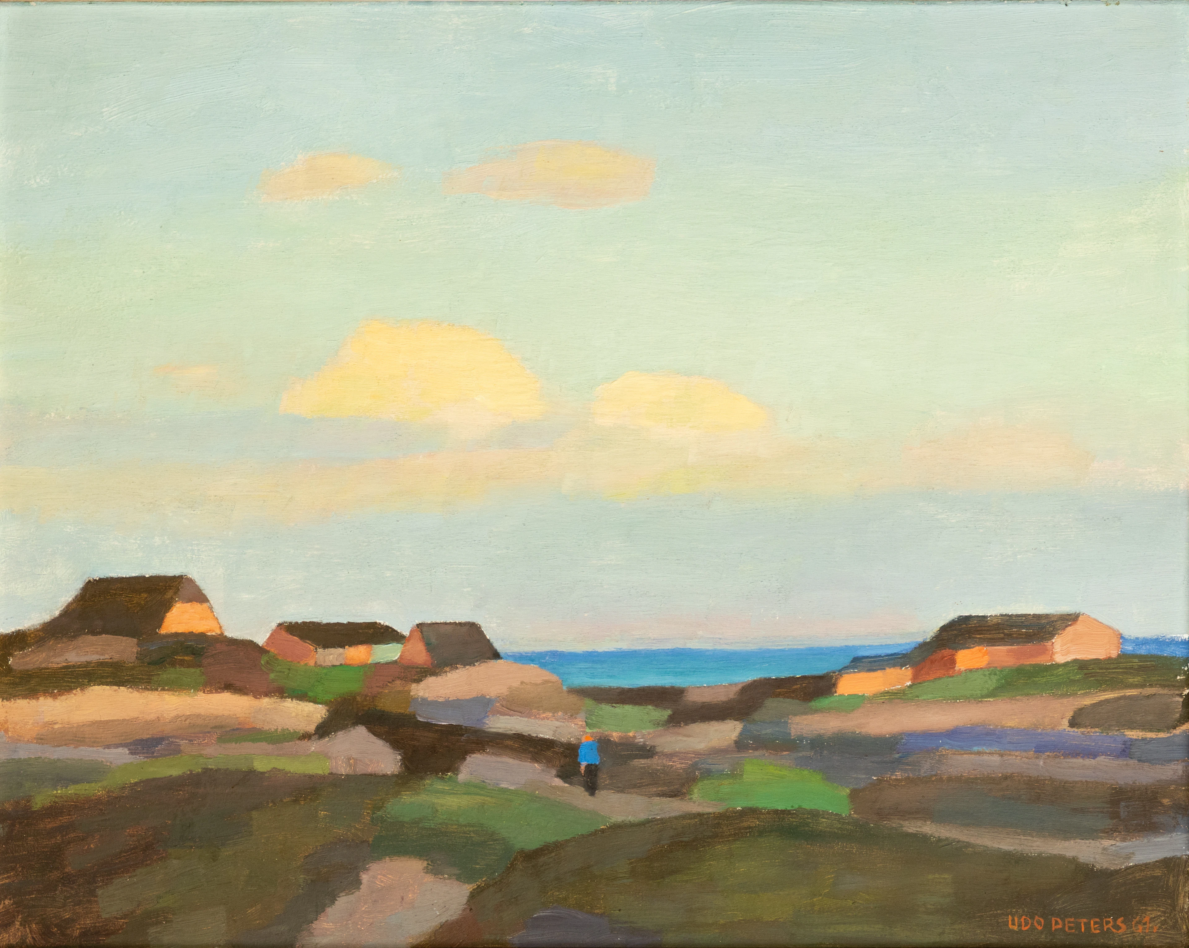UDO PETERS (1884-1964). Abendhimmel über der Sylter Marsch.