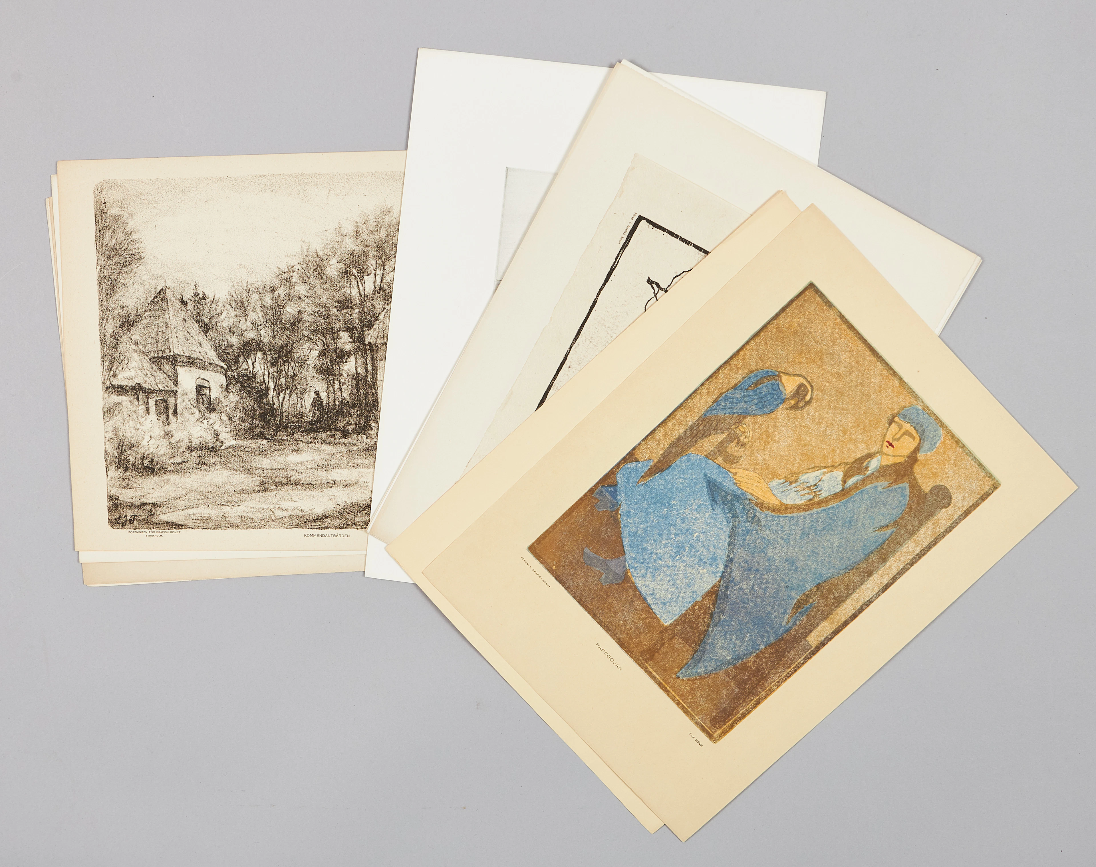 FÖRENINGEN FÖR GRAFISK KONST. Blad ur portföljerna 1921 och 1922.
